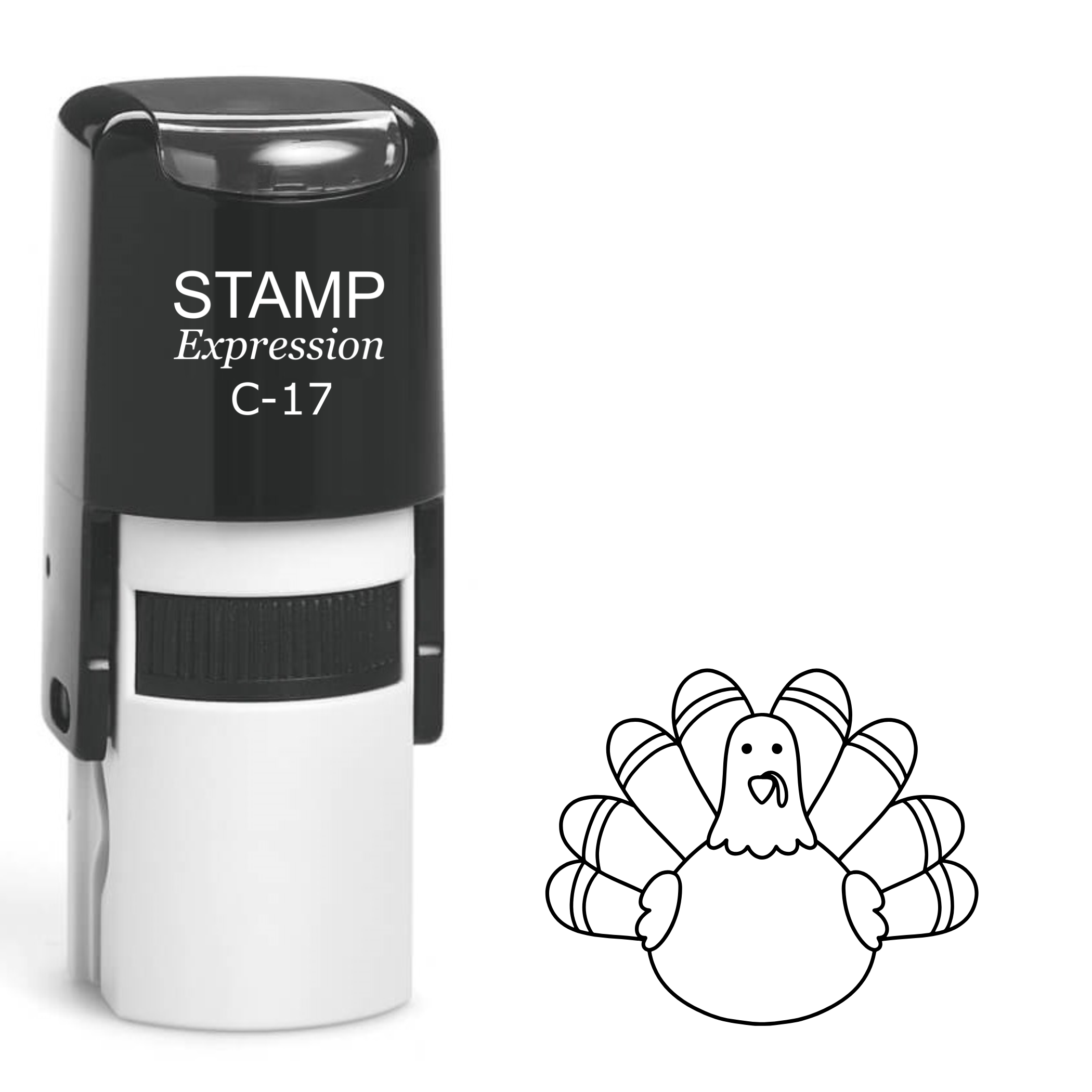 Turkey outline Thanksgiving Self Inking Rubber Stamp (SH-62766)