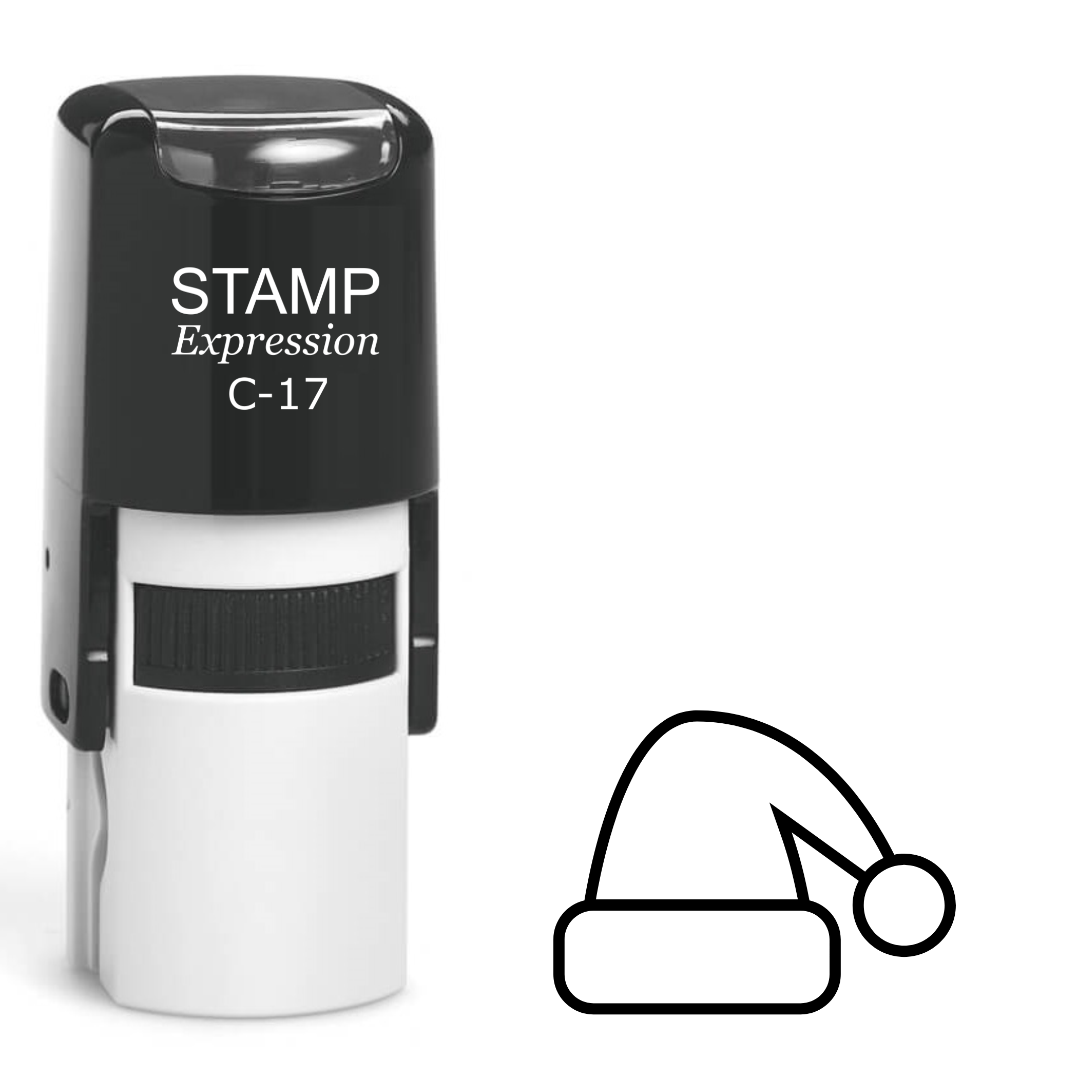 Simple Santa hat outline Christmas Self Inking Rubber Stamp (SH-62776)