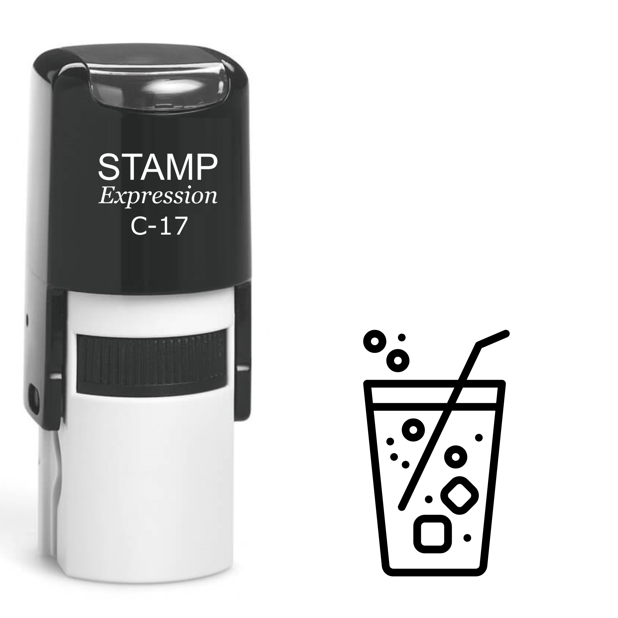 Party cocktail drink with a straw Self Inking Rubber Stamp (SH-62777)