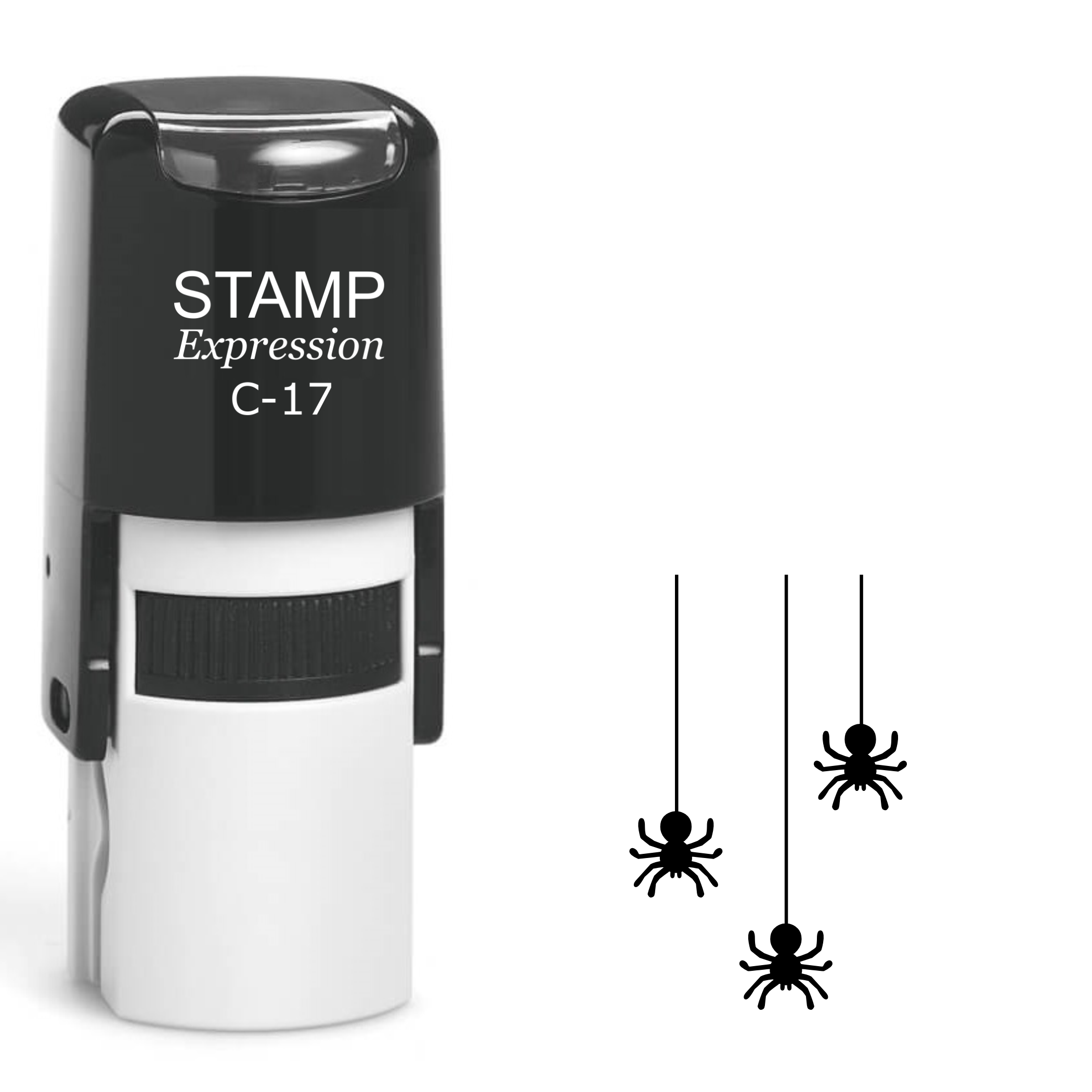 Three hanging spiders Halloween Self Inking Rubber Stamp (SH-62779)
