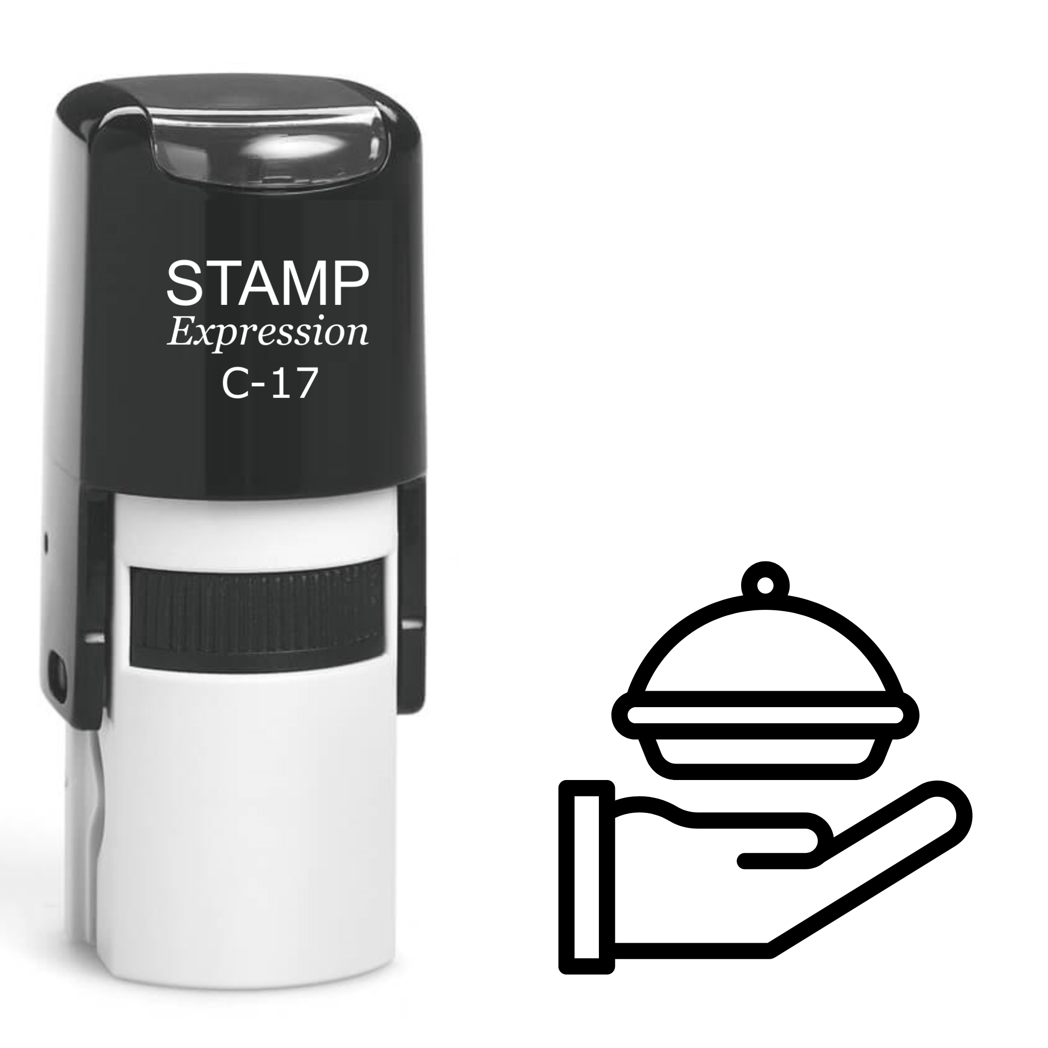 Serving hand with a dish restaurant food Self Inking Rubber Stamp (SH-62785)