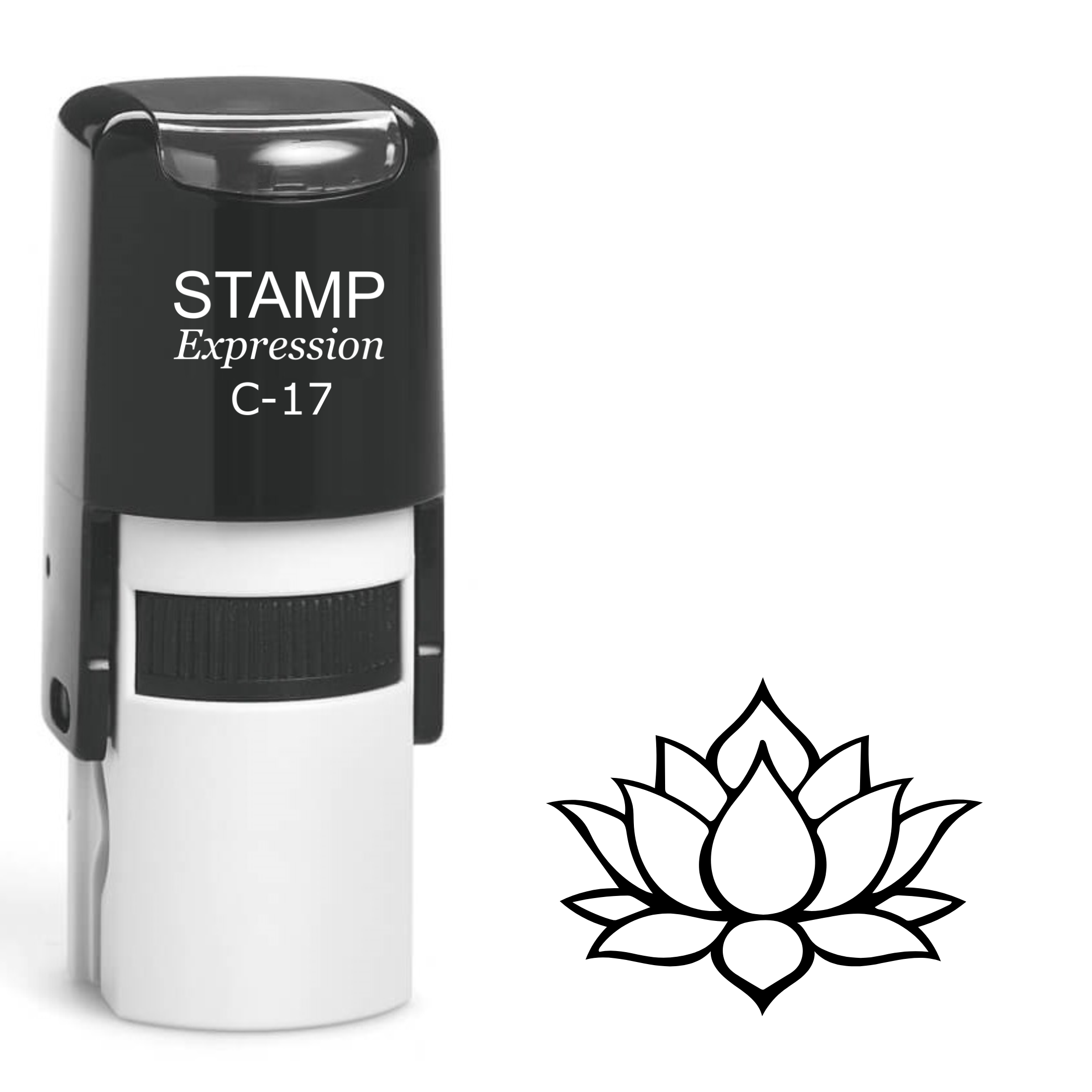 lotus flower outline Tranquility Self Inking Rubber Stamp (SH-62800)