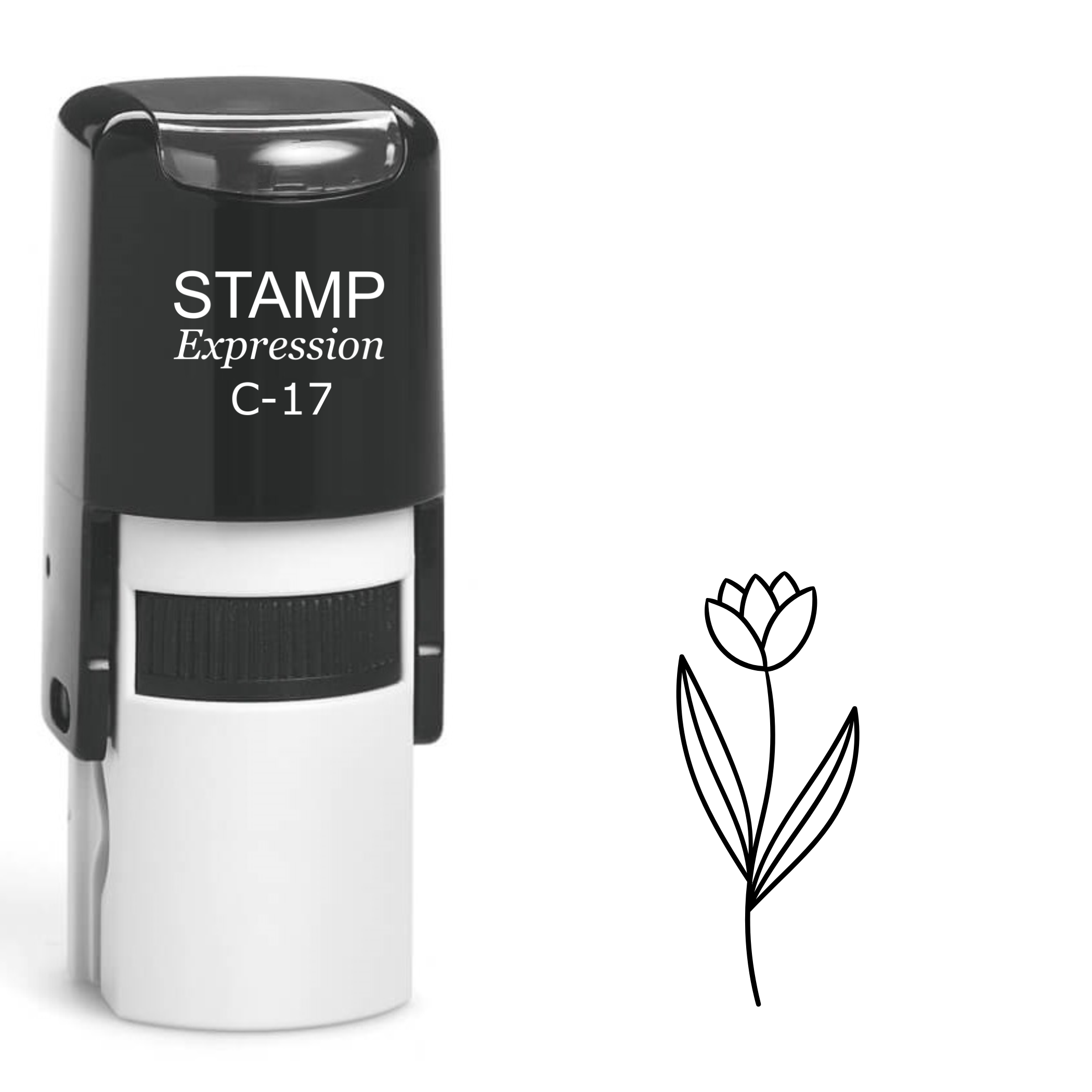 Tulip flower outline Self Inking Rubber Stamp (SH-62807)