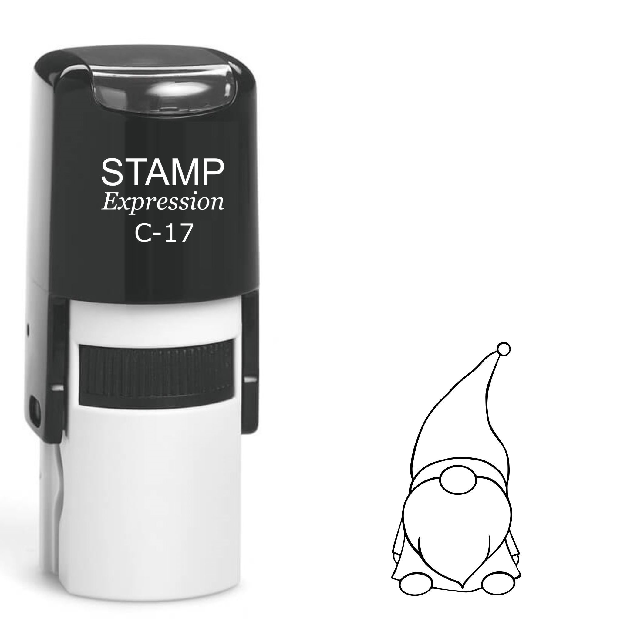 Cute gnome outline Self Inking Rubber Stamp (SH-62808)