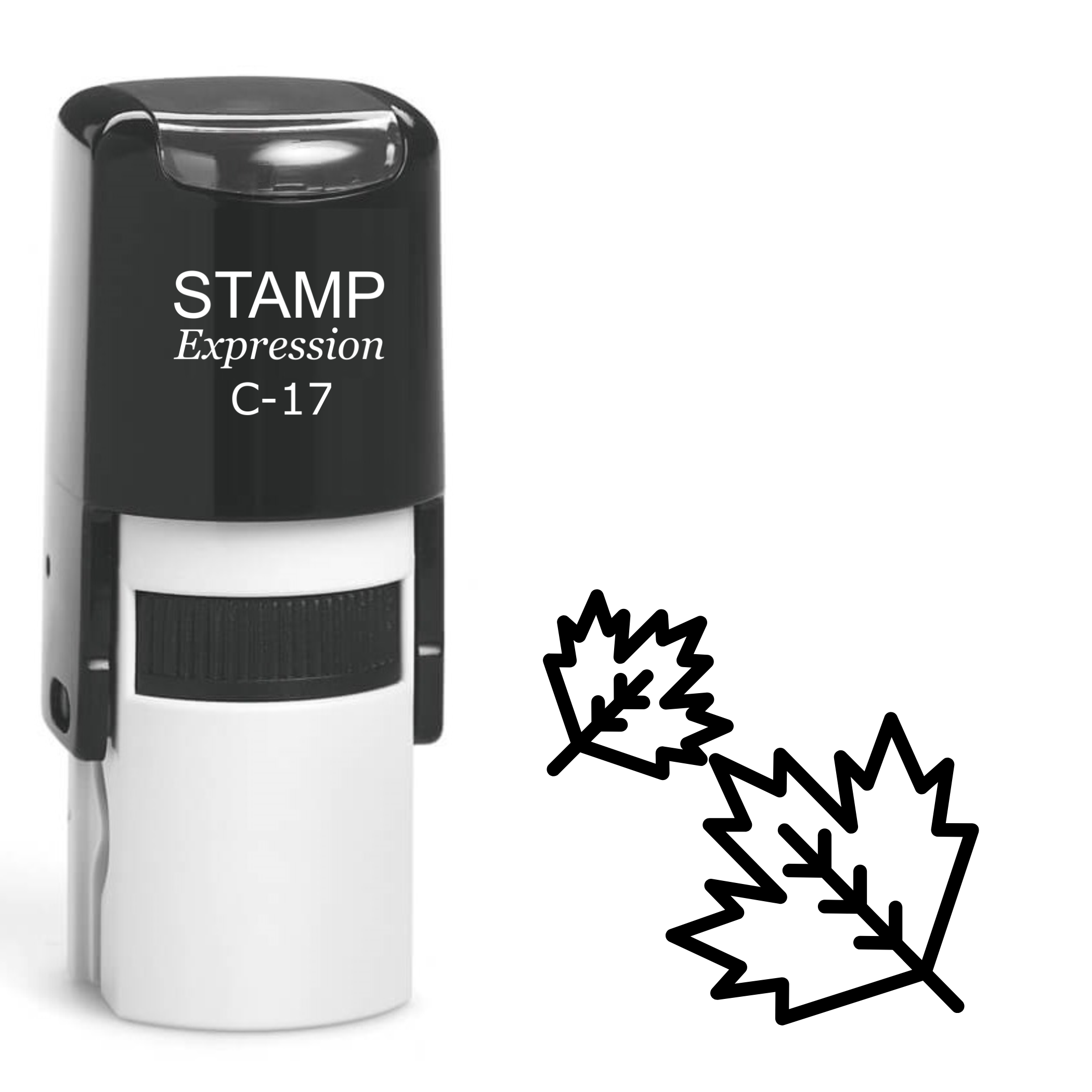 Two maple leaves outline Self Inking Rubber Stamp (SH-62828)