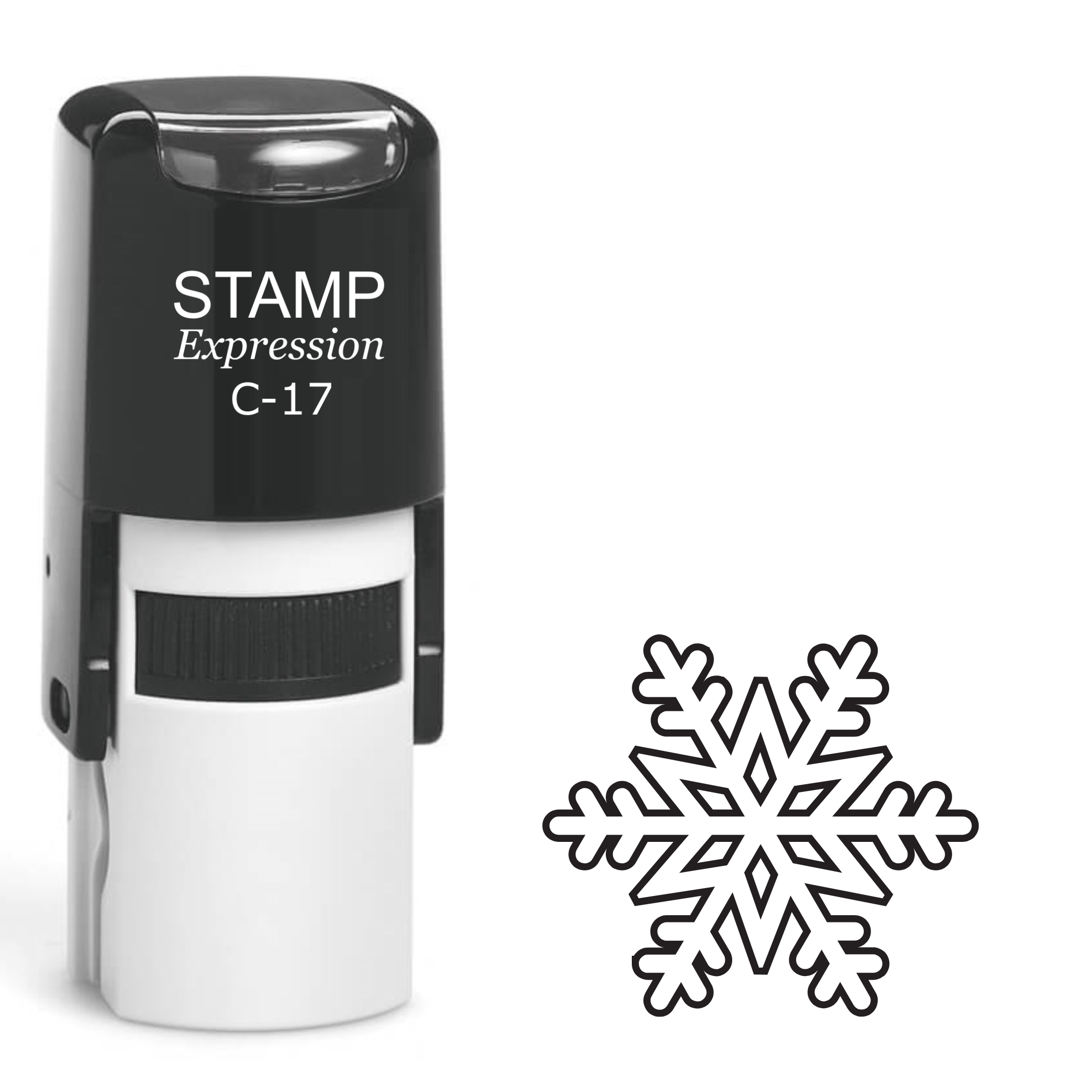 Ornate snowflake outline Christmas Self Inking Rubber Stamp (SH-62829)