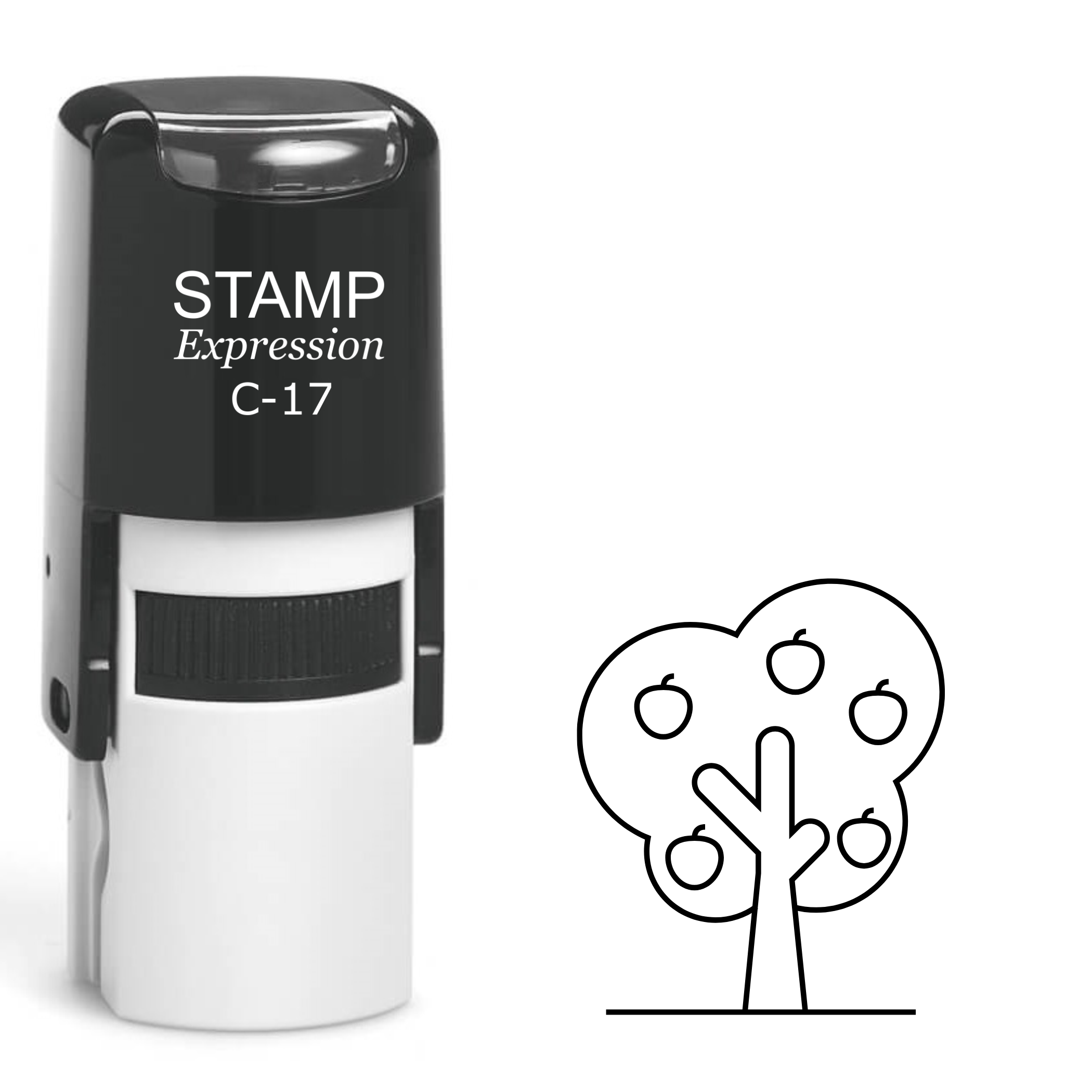 Apple tree outline Self Inking Rubber Stamp (SH-62835)