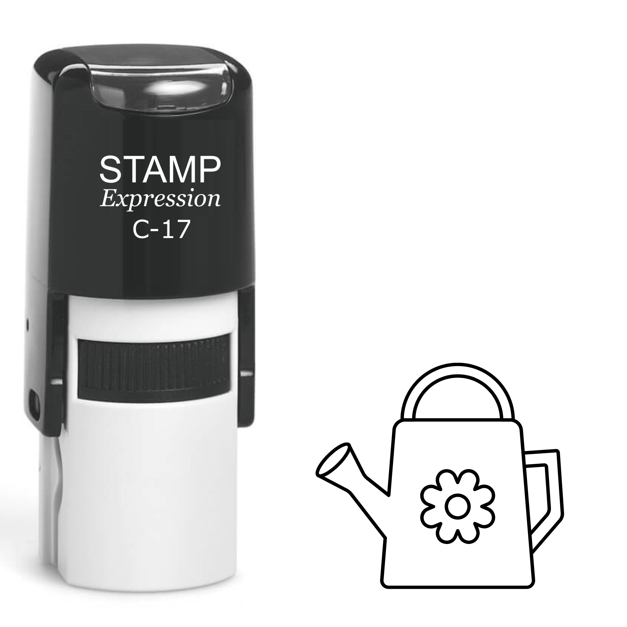 Cute watering can with a flower garden Self Inking Rubber Stamp (SH-62841)