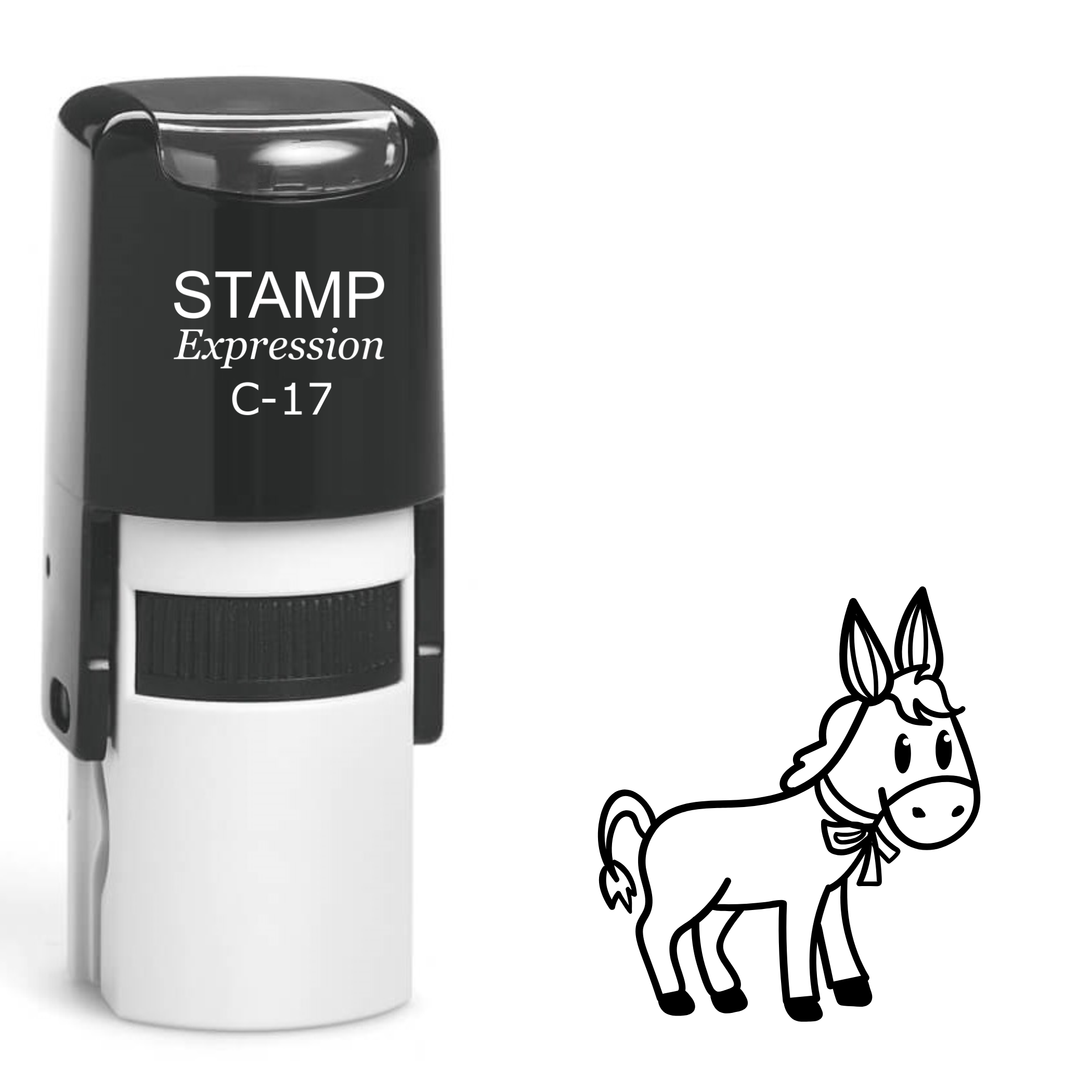 Cute baby donkey with a bow on its neck Self Inking Rubber Stamp (SH-62847)