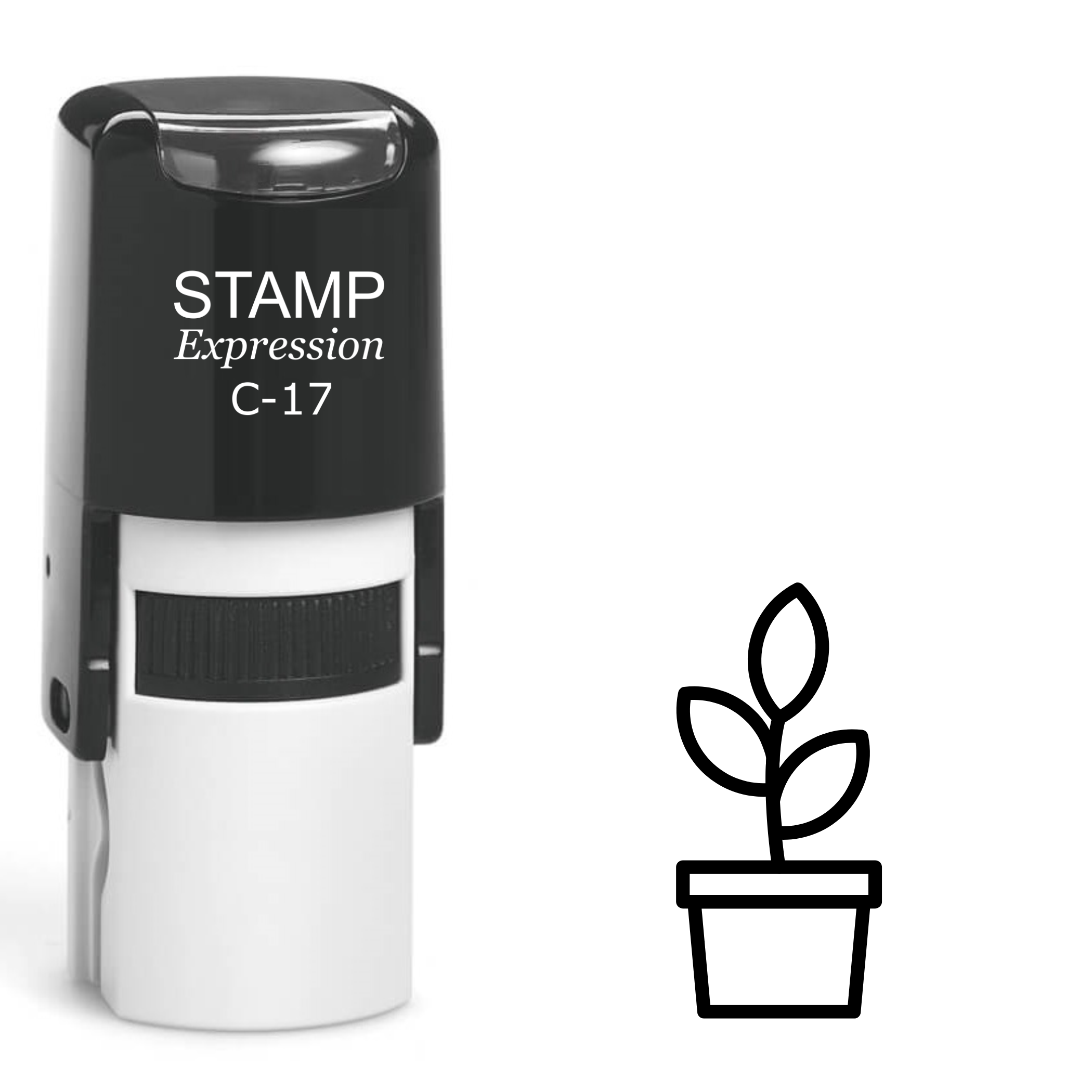 Flower with three-leaf plant Self Inking Rubber Stamp (SH-62858)