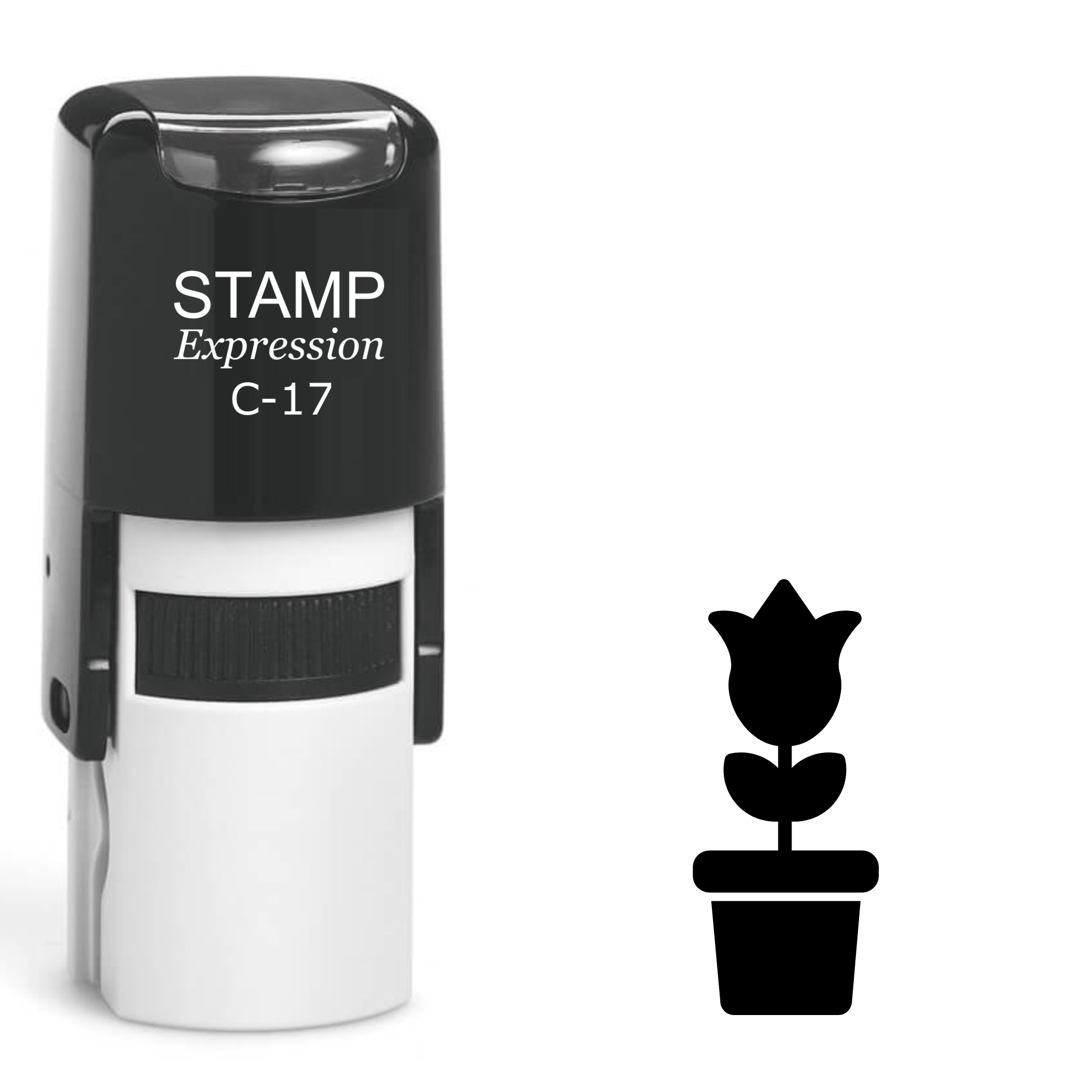 Tulip in a flower pot Self Inking Rubber Stamp (SH-62859)