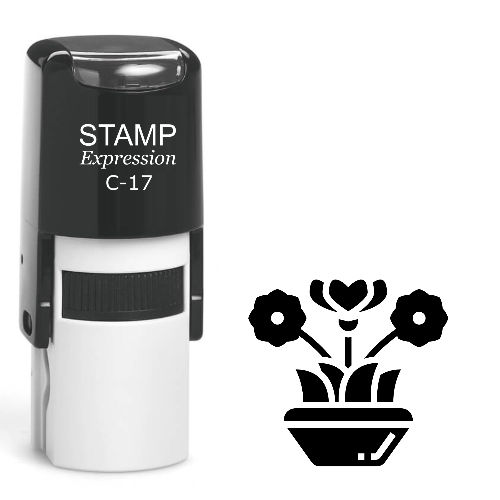 Flower bouquet in a vase Self Inking Rubber Stamp (SH-62860)