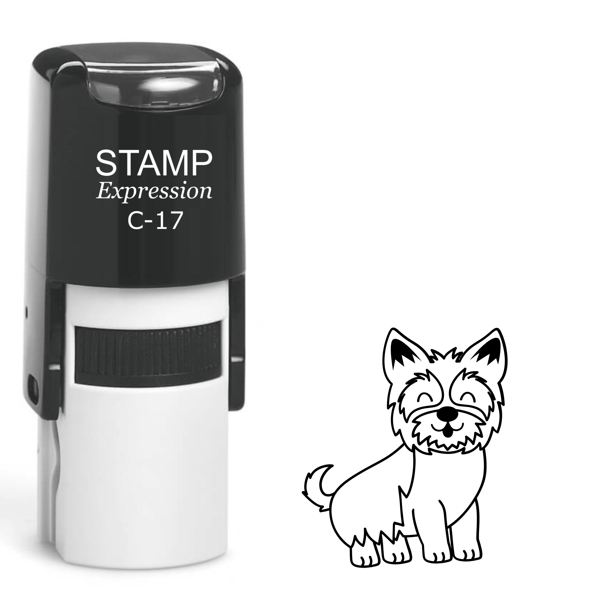 Yorkie dog outline Self Inking Rubber Stamp (SH-62861)