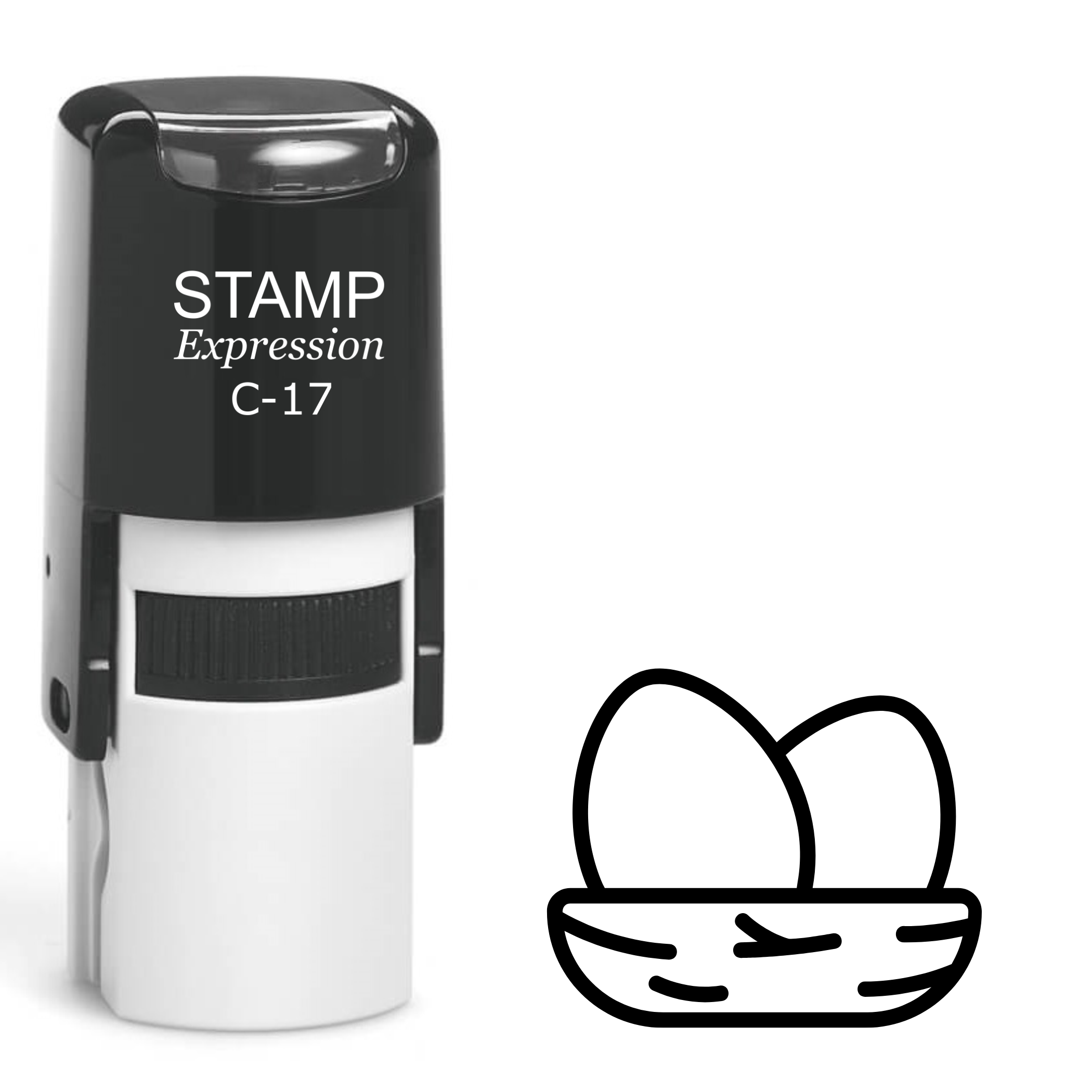 Two eggs in a nest outline Self Inking Rubber Stamp (SH-62866)