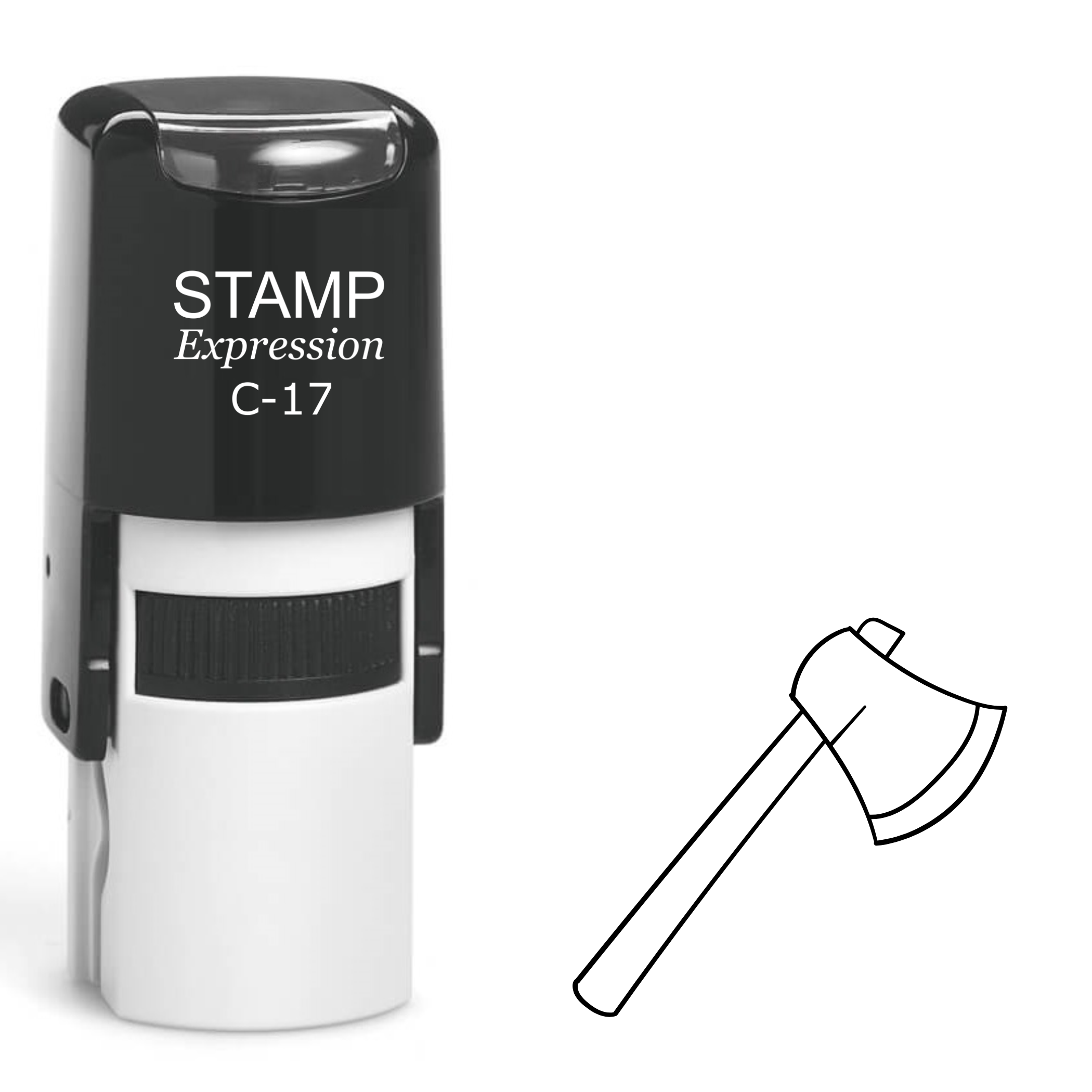 Single Axe tomahawk outline Self Inking Rubber Stamp (SH-62873)