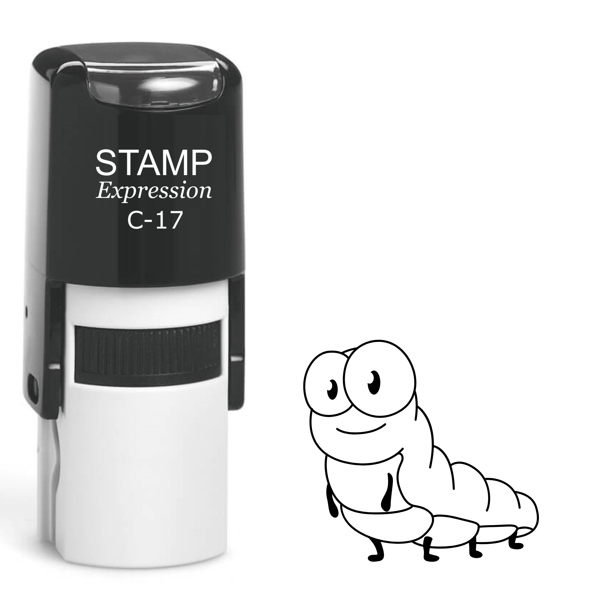 Cute baby caterpillar with huge eyes Self Inking Rubber Stamp (SH-62876)