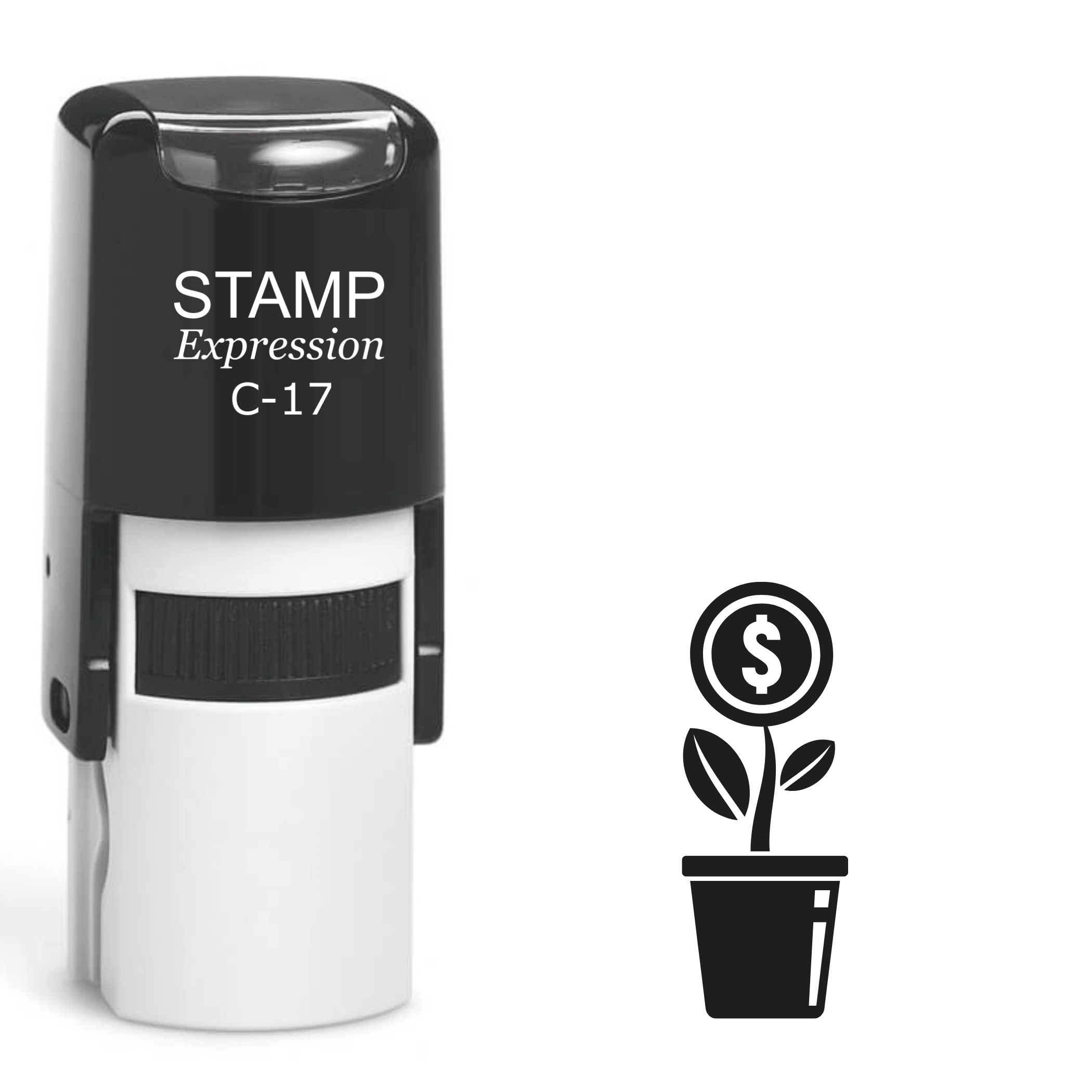 Money tree in a flower pot Self Inking Rubber Stamp (SH-62881)