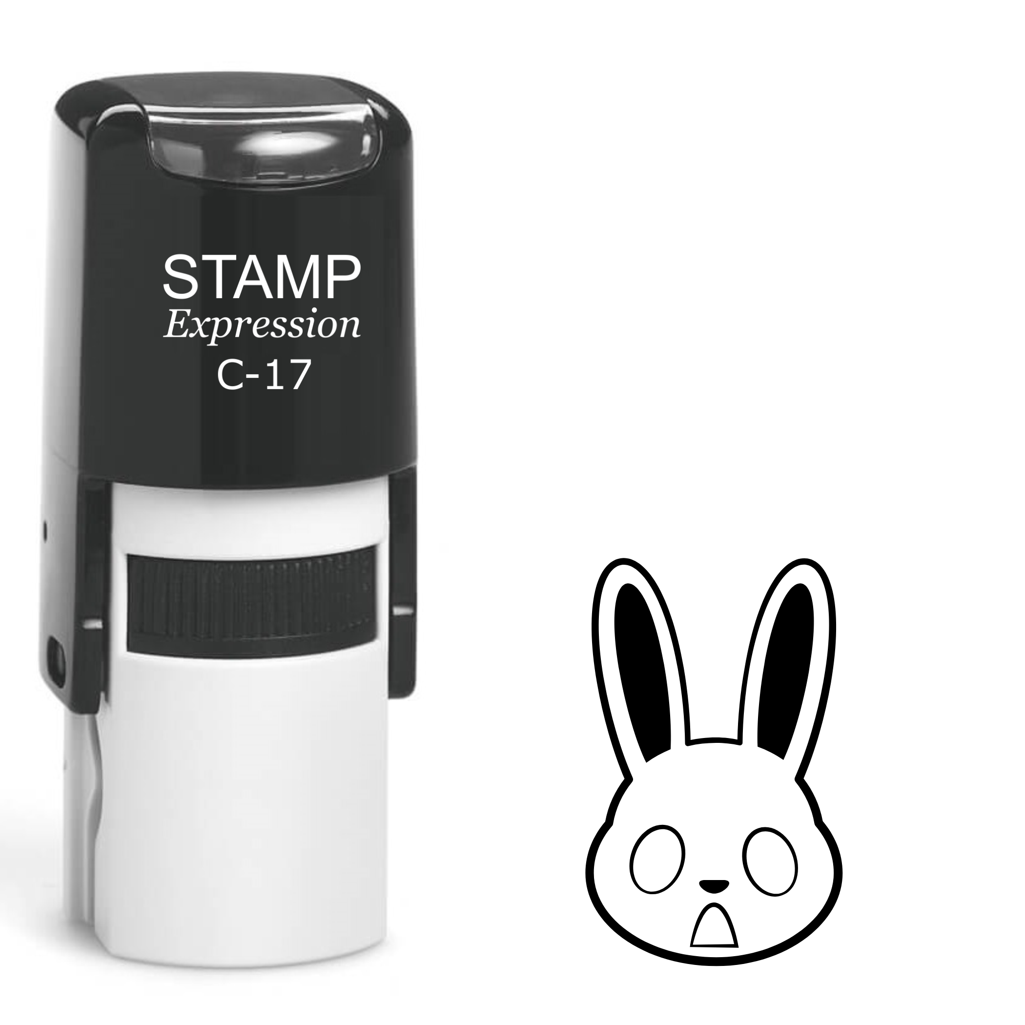 Shocked bunny with big ears Self Inking Rubber Stamp (SH-62882)