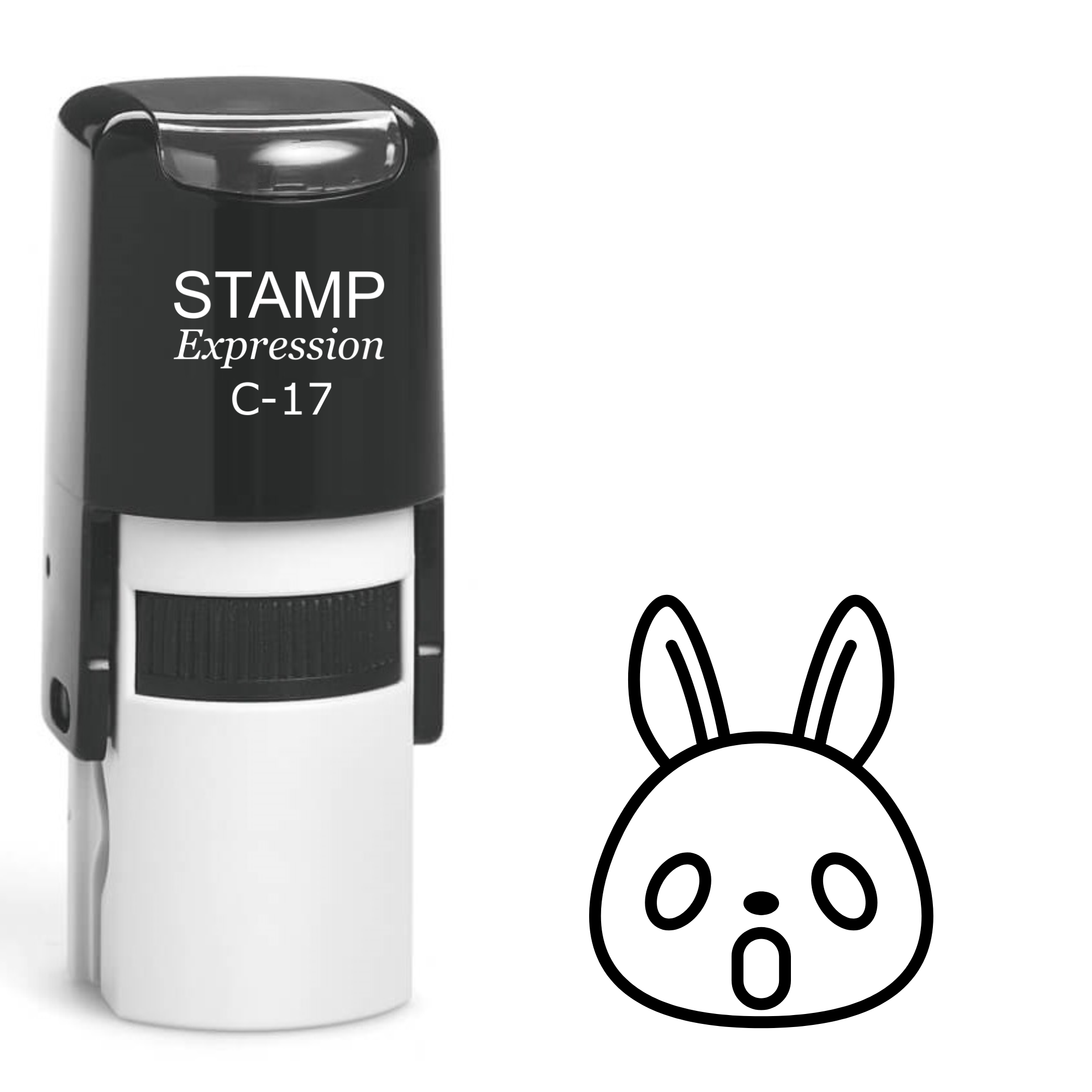 Shocked bunny with big ears Self Inking Rubber Stamp (SH-62884)