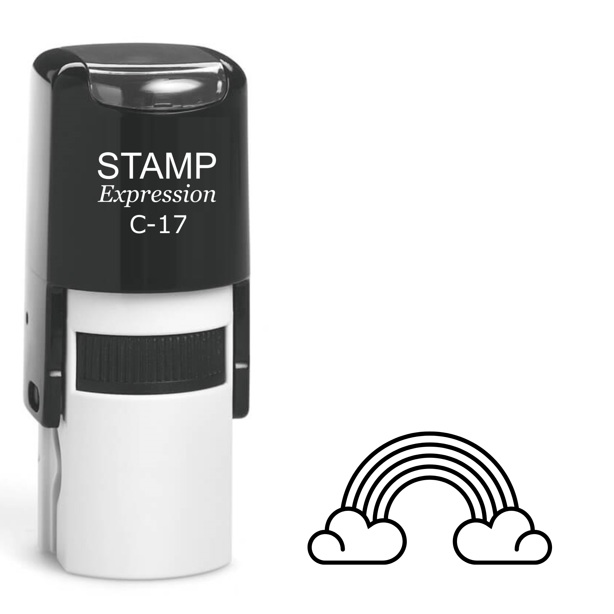 Rainbow with two clouds Self Inking Rubber Stamp (SH-62889)