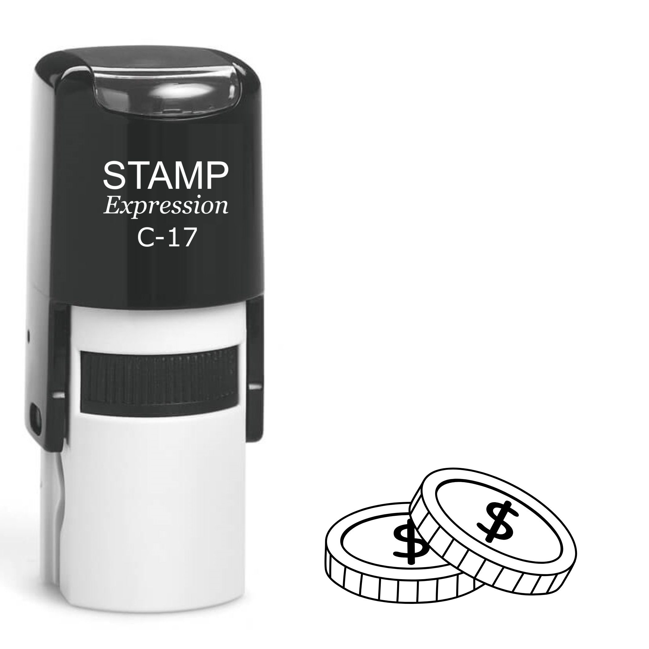 Two coins outline Self Inking Rubber Stamp (SH-62892)