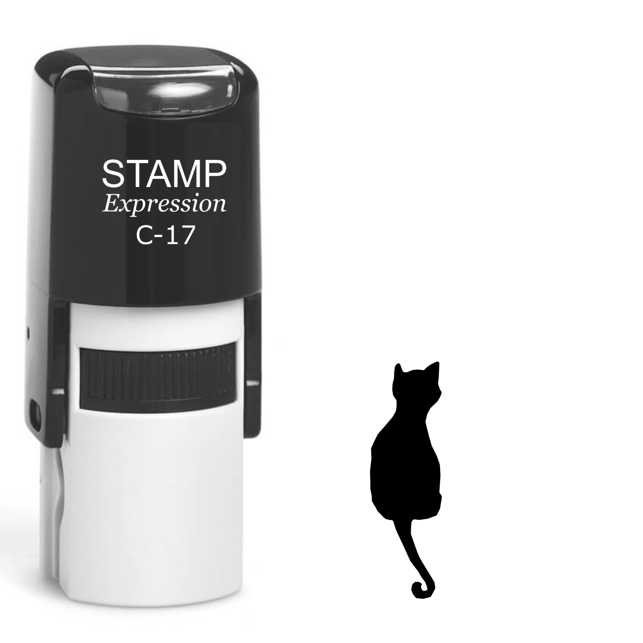 Sitting cat with long tail Self Inking Rubber Stamp (SH-62910)