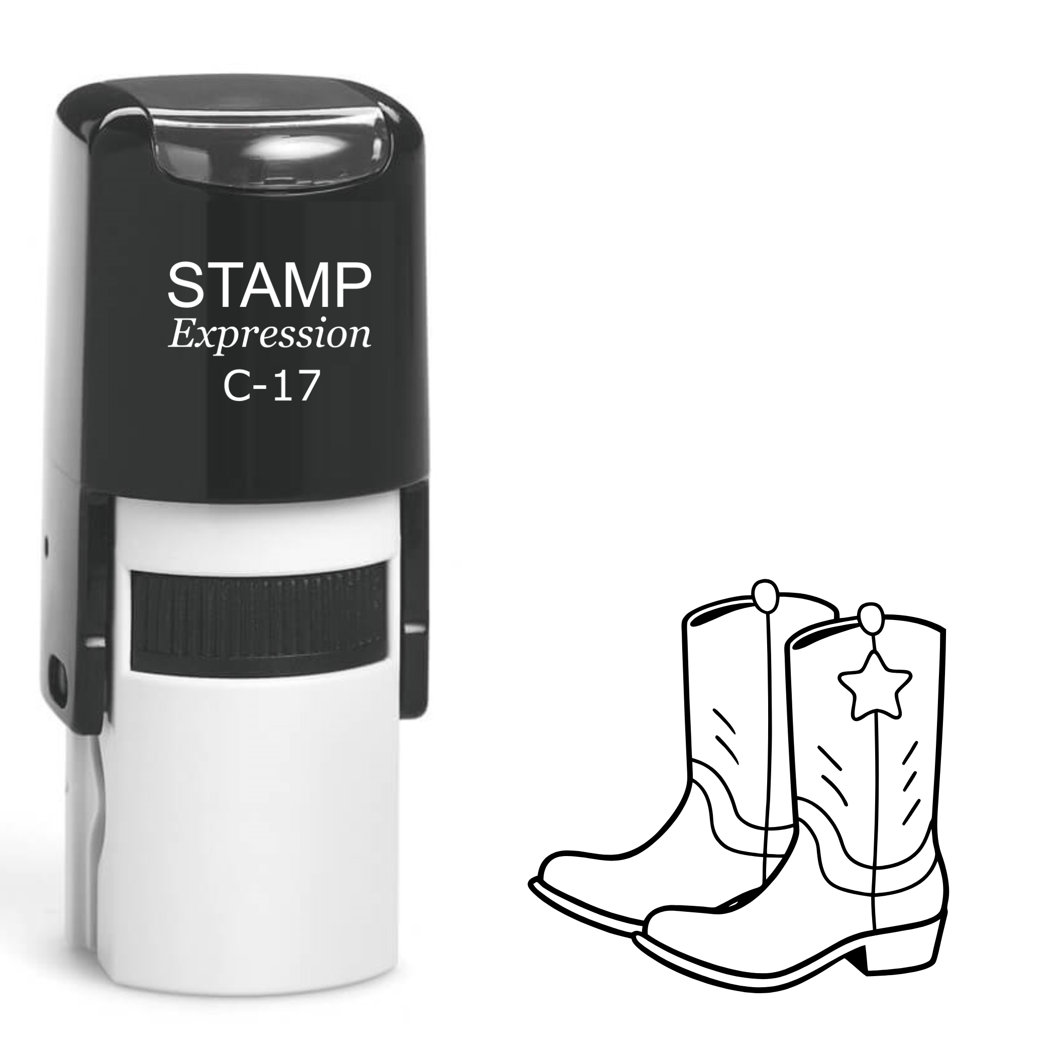 Cowboy boots with a star western Self Inking Rubber Stamp (SH-62919)