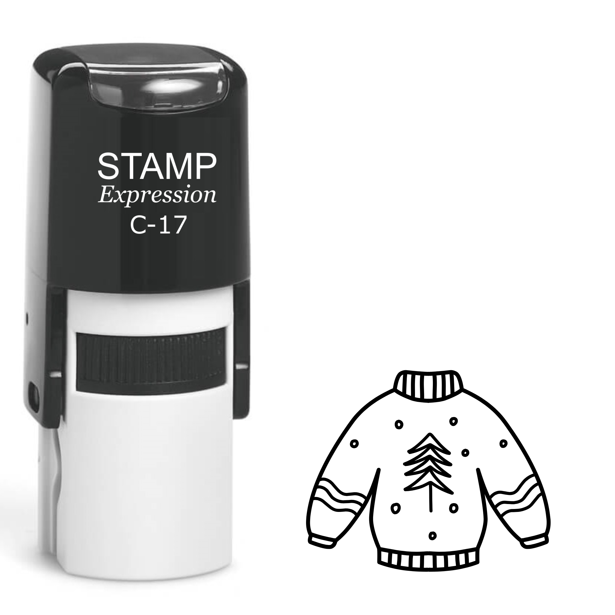 Ugly Christmas sweater with a Christmas tree Self Inking Rubber Stamp (SH-62929)