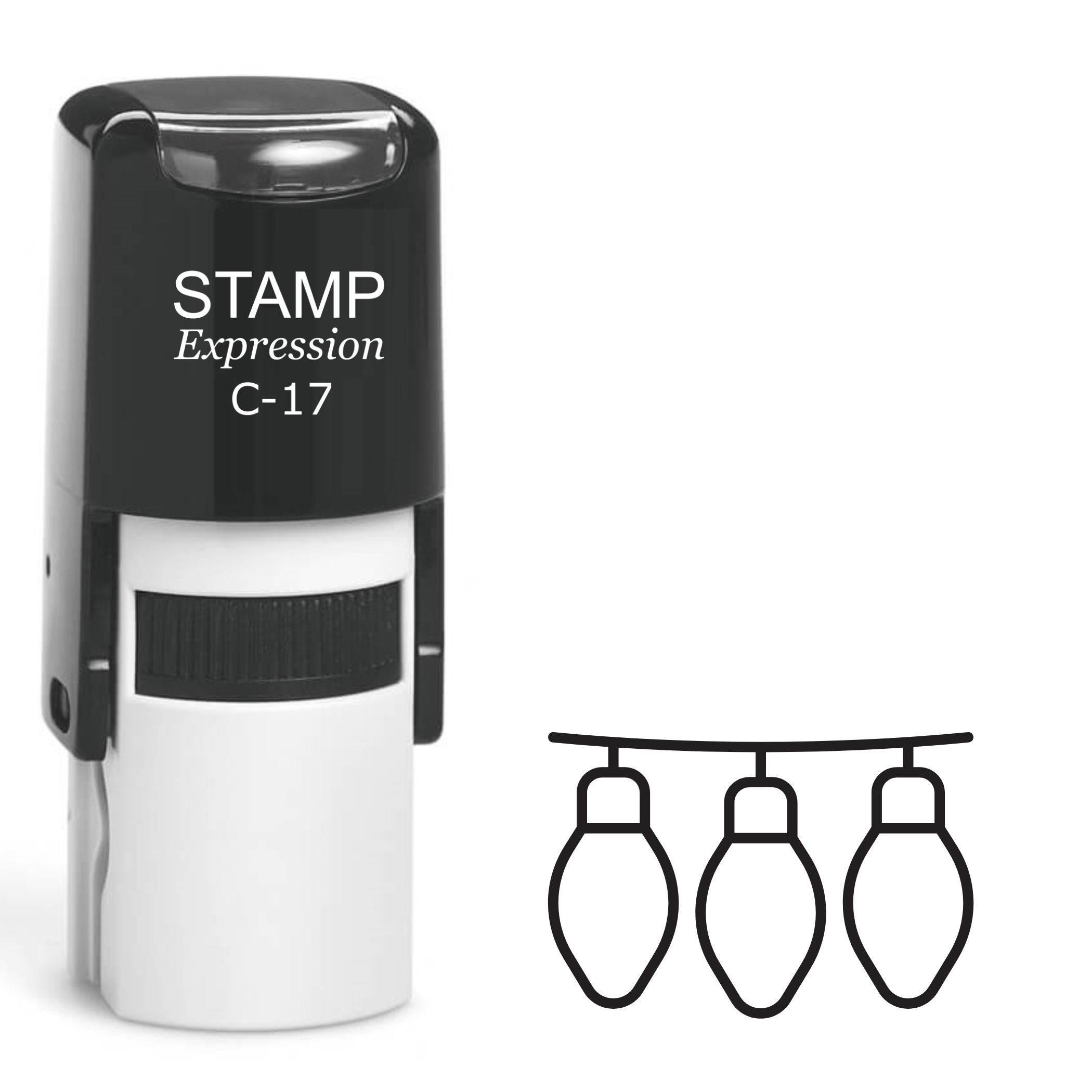 Three Christmas lights outline Self Inking Rubber Stamp (SH-62931)