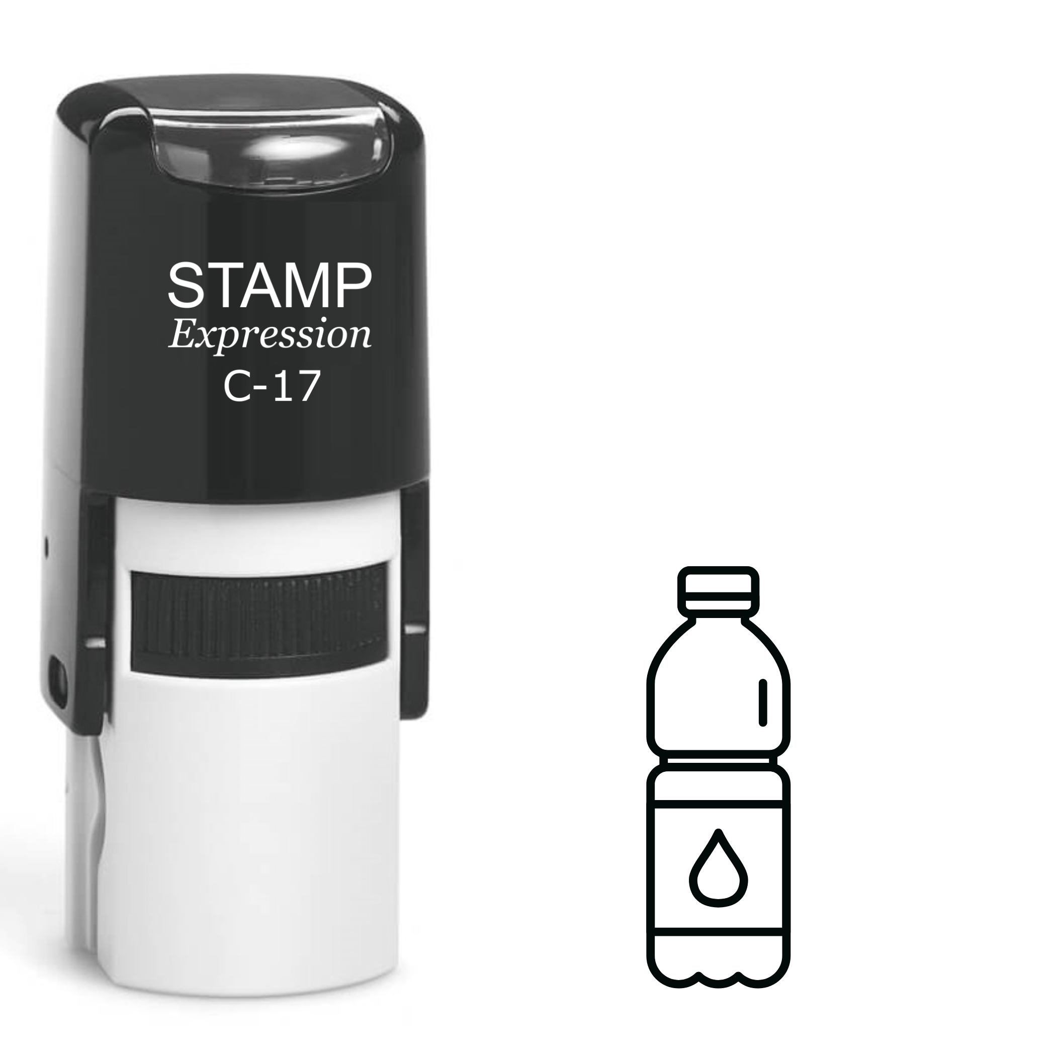 Plastic water bottle outline Self Inking Rubber Stamp (SH-62935)
