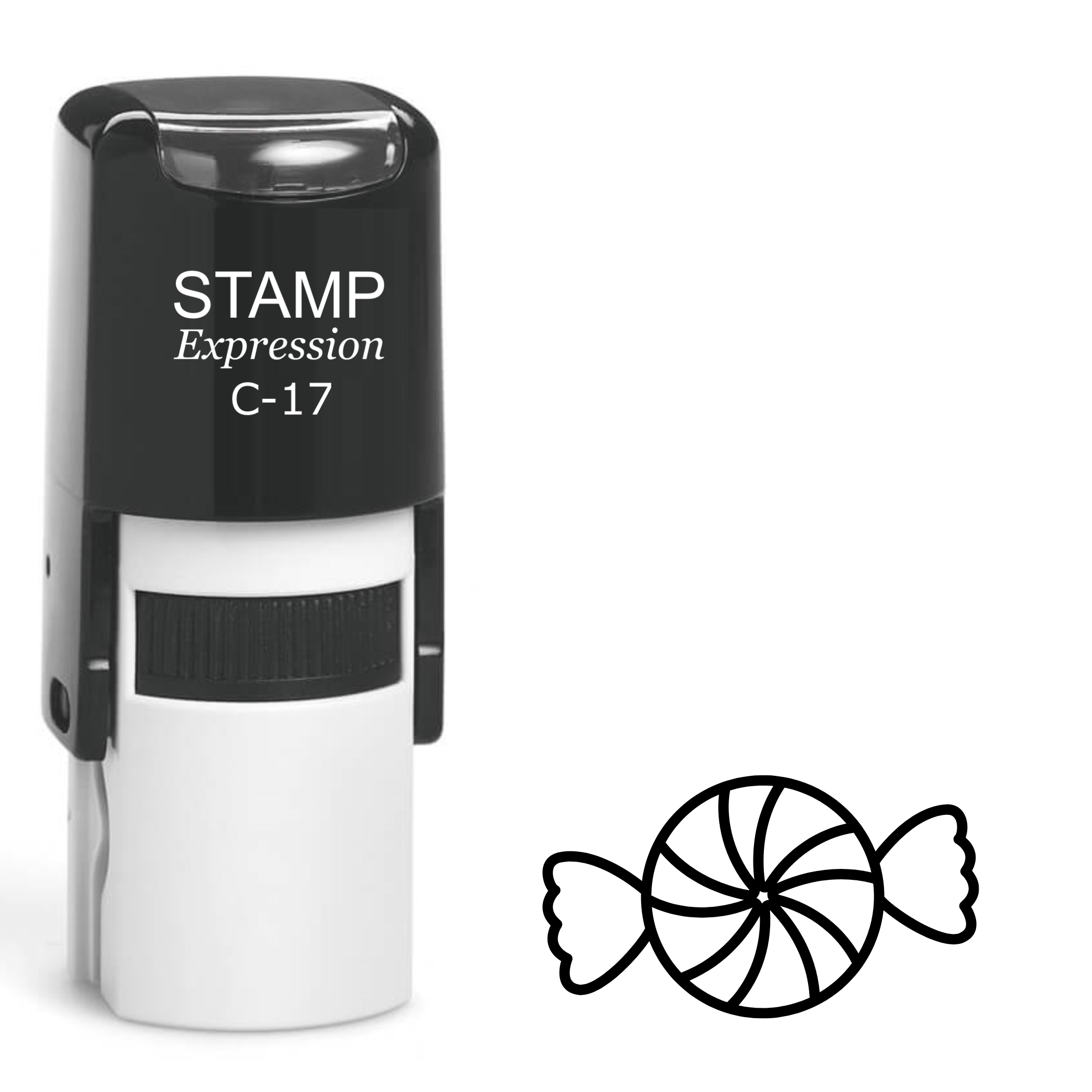Peppermint candy outline Christmas Self Inking Rubber Stamp (SH-62936)