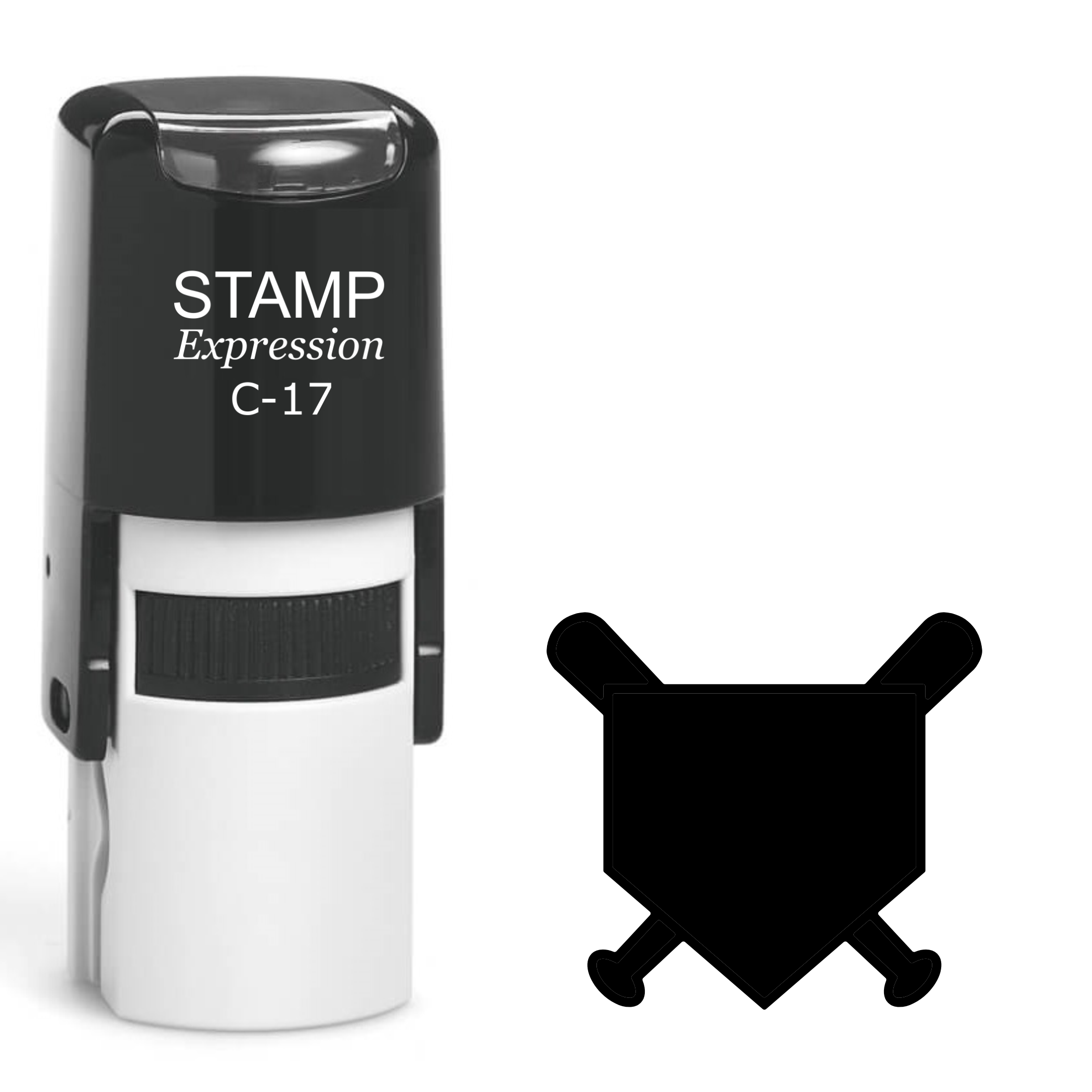 Baseball bat with criss-cross bats Self Inking Rubber Stamp (SH-62963)