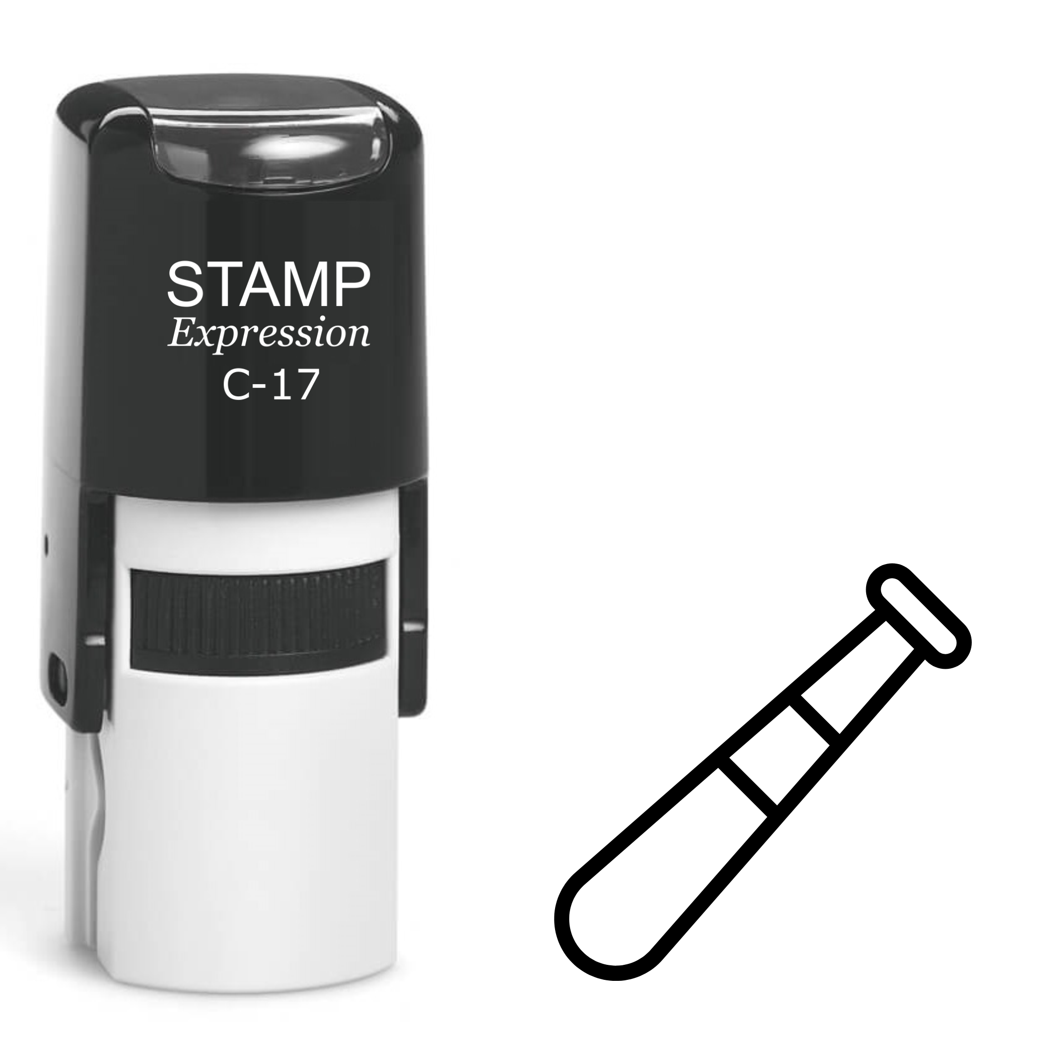 Baseball bat outline Self Inking Rubber Stamp (SH-62973)