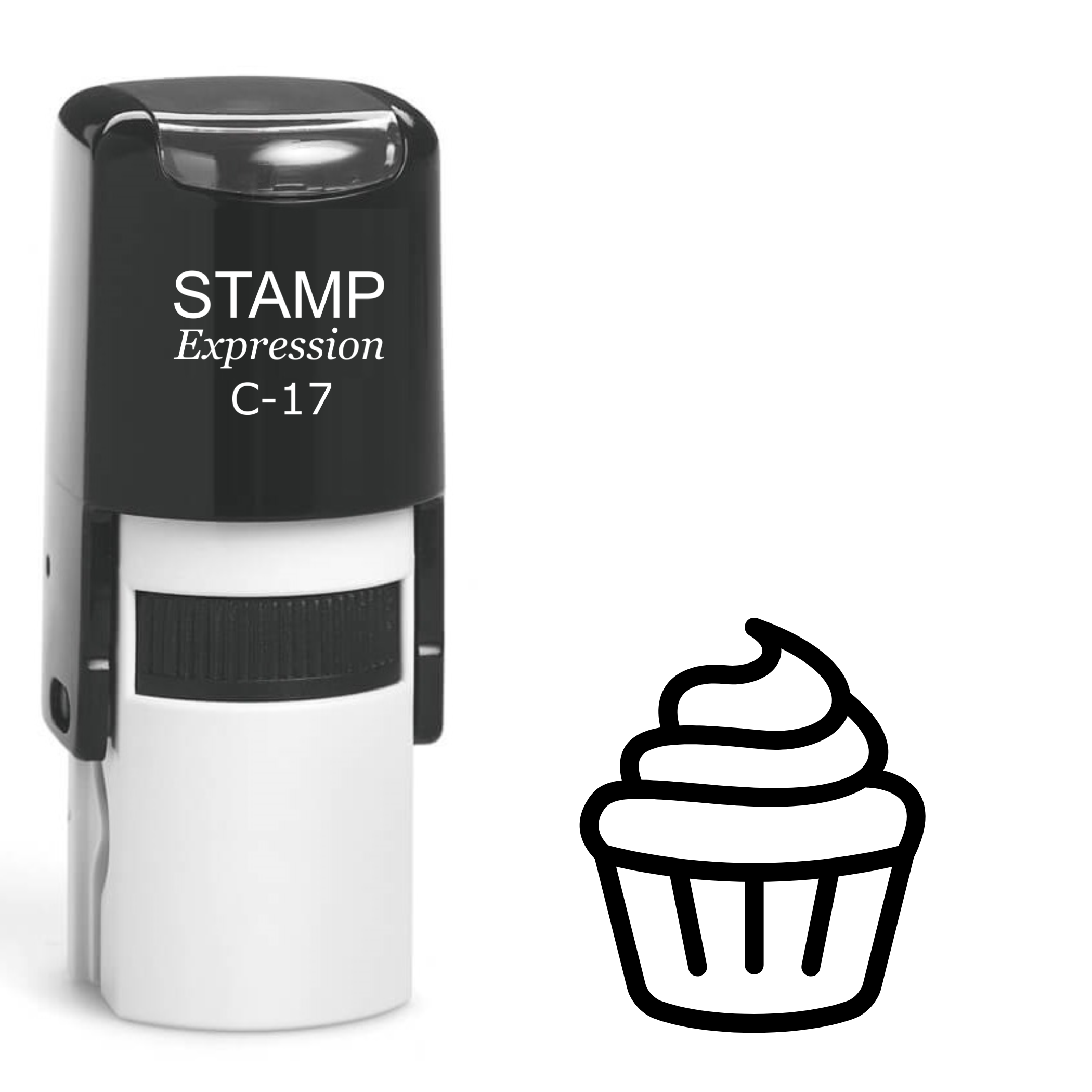 Simple cupcake outline Self Inking Rubber Stamp (SH-62994)