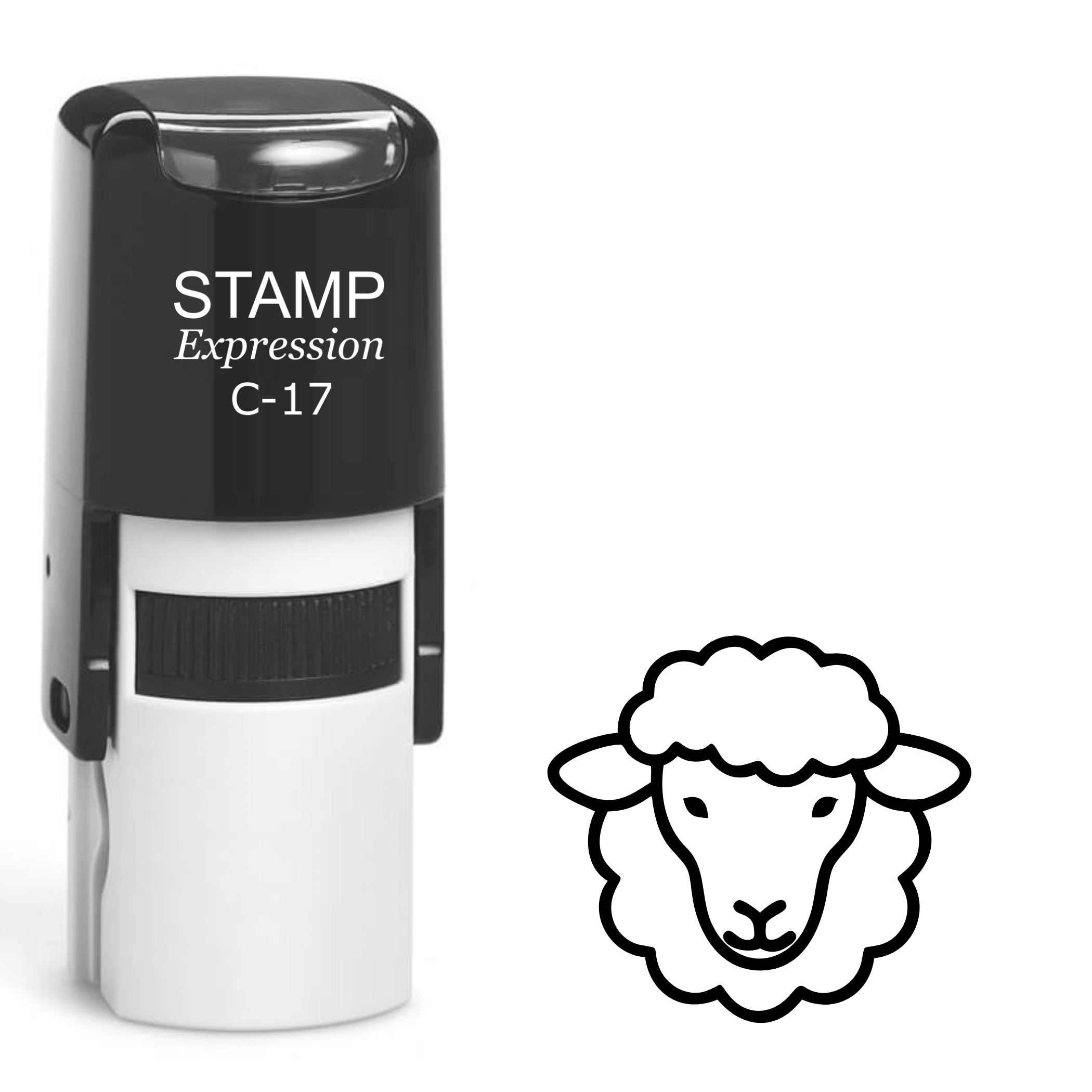 Sheep head outline Self Inking Rubber Stamp (SH-62995)
