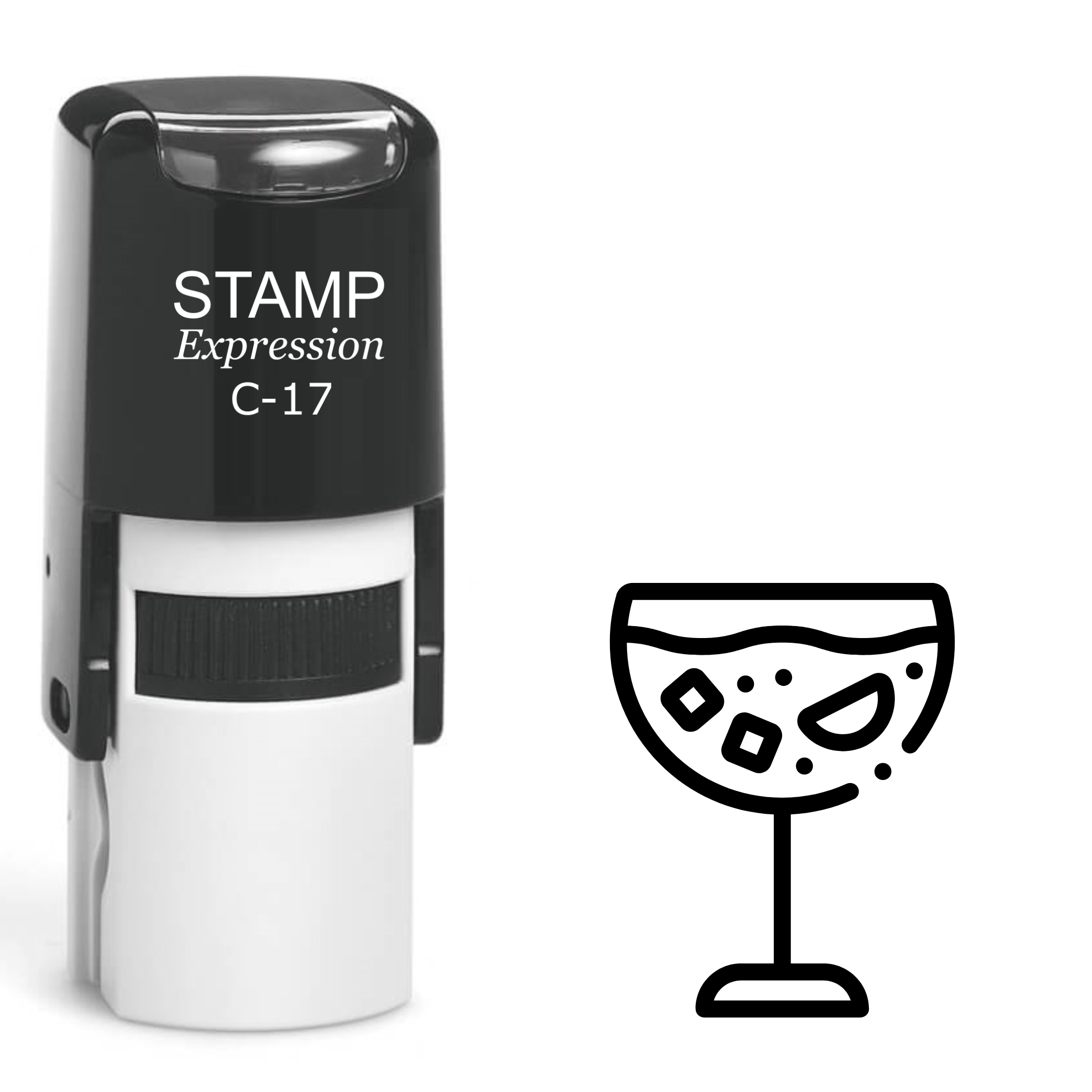Margarita glass outline Self Inking Rubber Stamp (SH-63001)