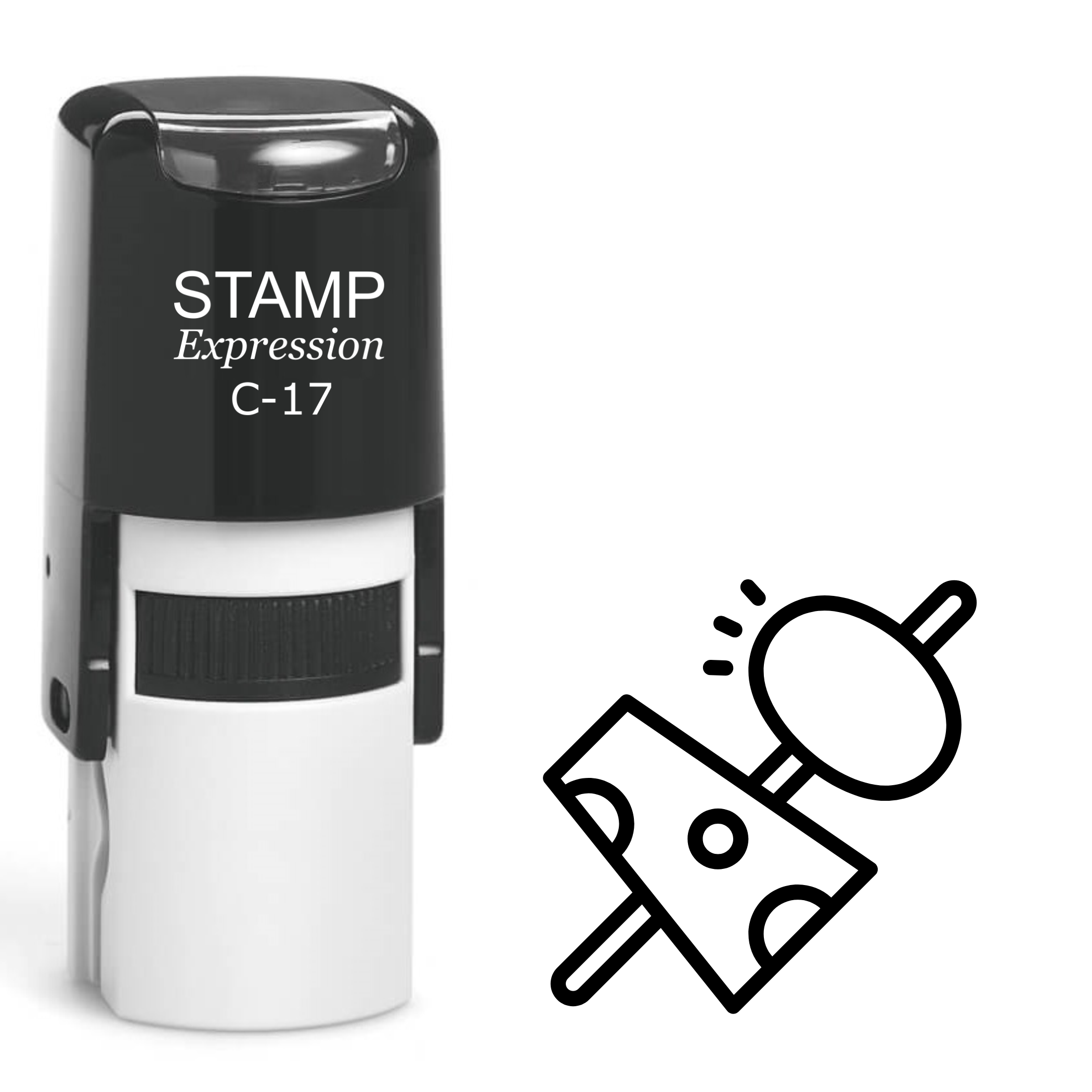 Cheese and olive Self Inking Rubber Stamp (SH-63005)