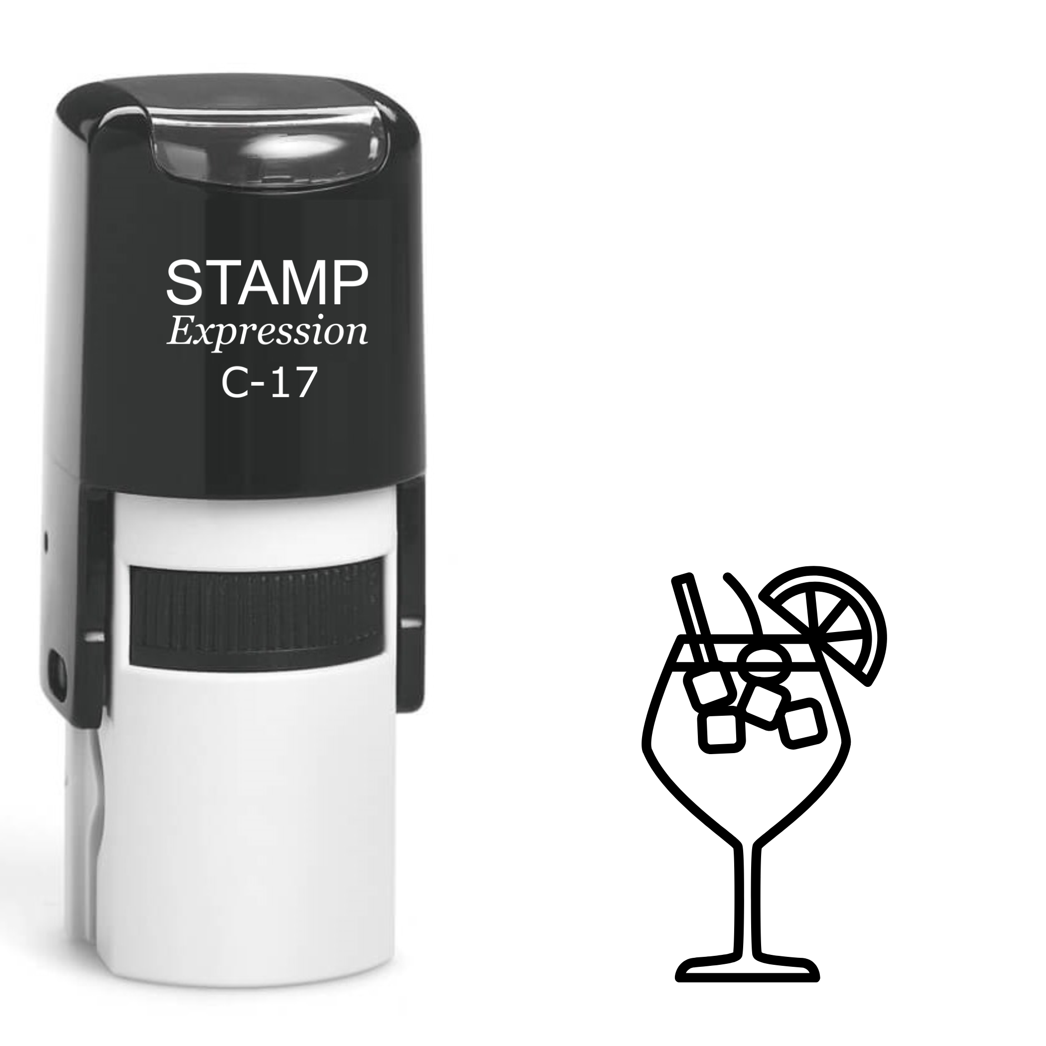 Alcoholic cocktail drink outline Self Inking Rubber Stamp (SH-63007)