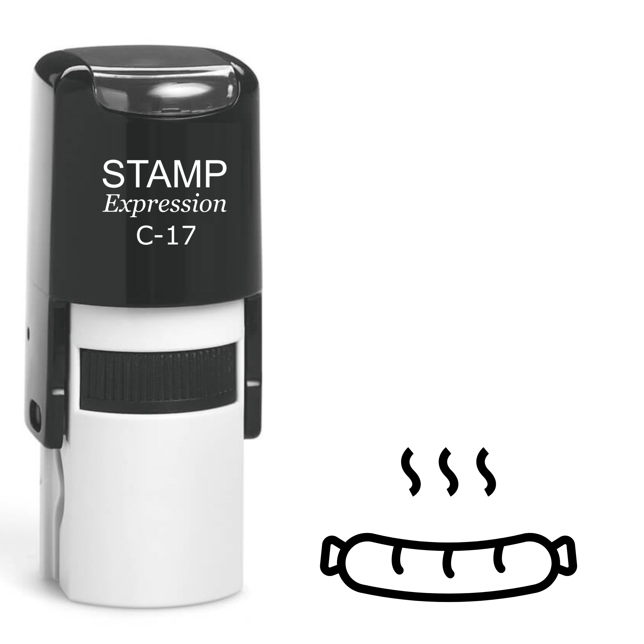 Sizzling wiener sausage hot dog Self Inking Rubber Stamp (SH-63009)