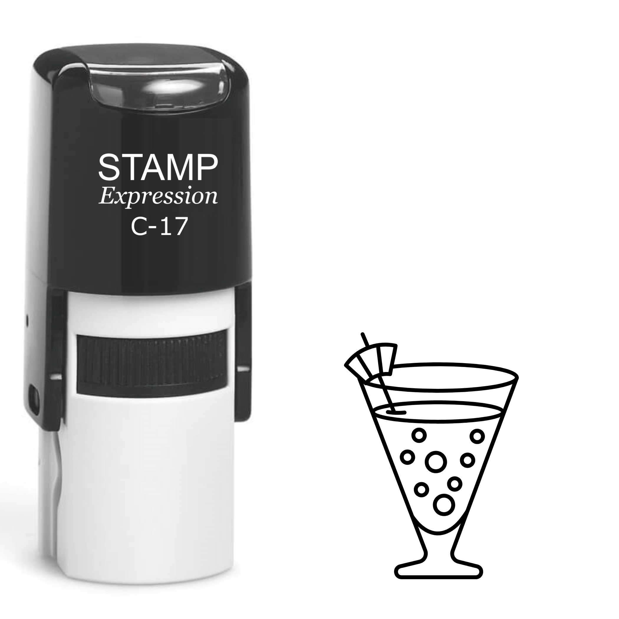 Cocktail drink Self Inking Rubber Stamp (SH-63022)