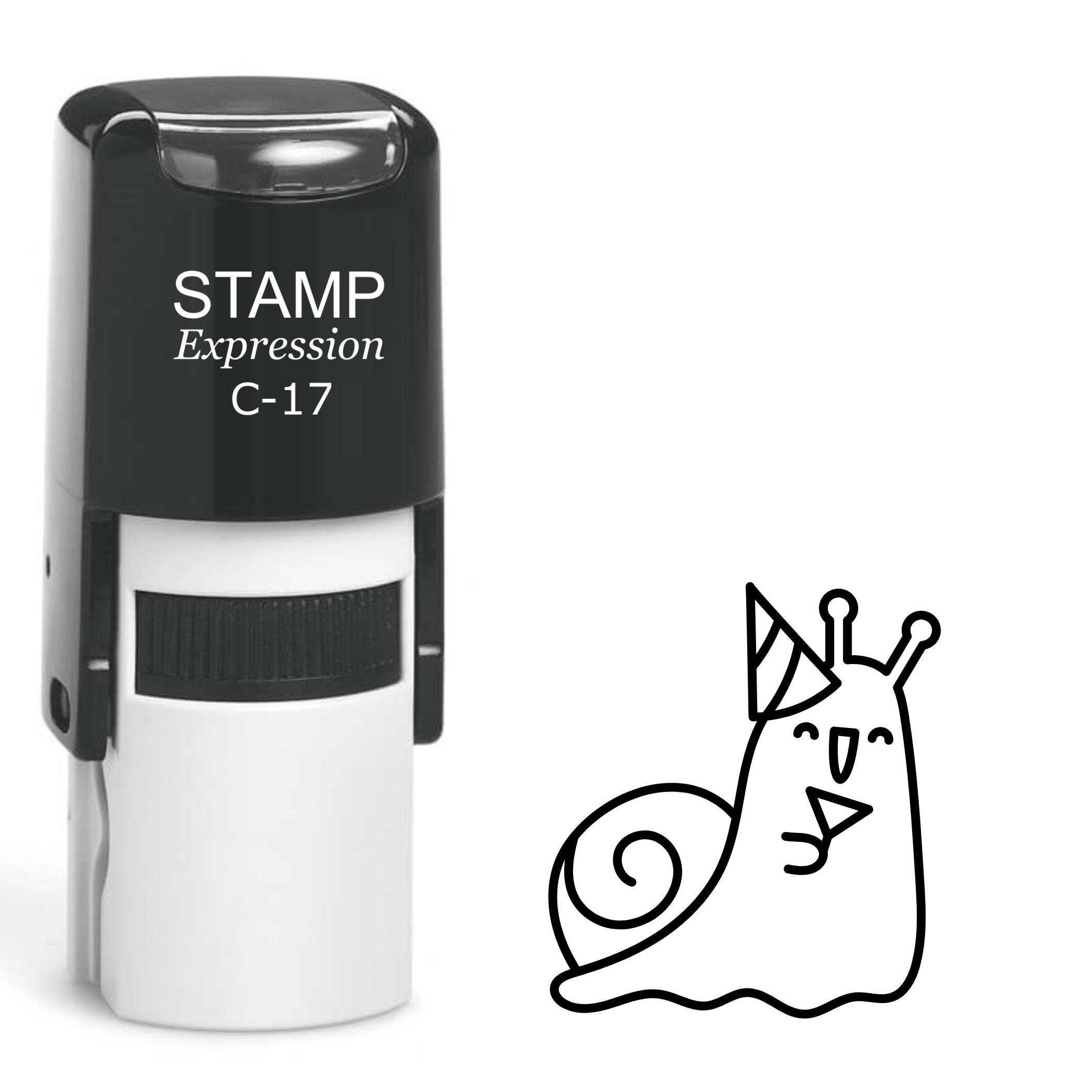 Birthday party snail with margarita drink Self Inking Rubber Stamp (SH-63028)