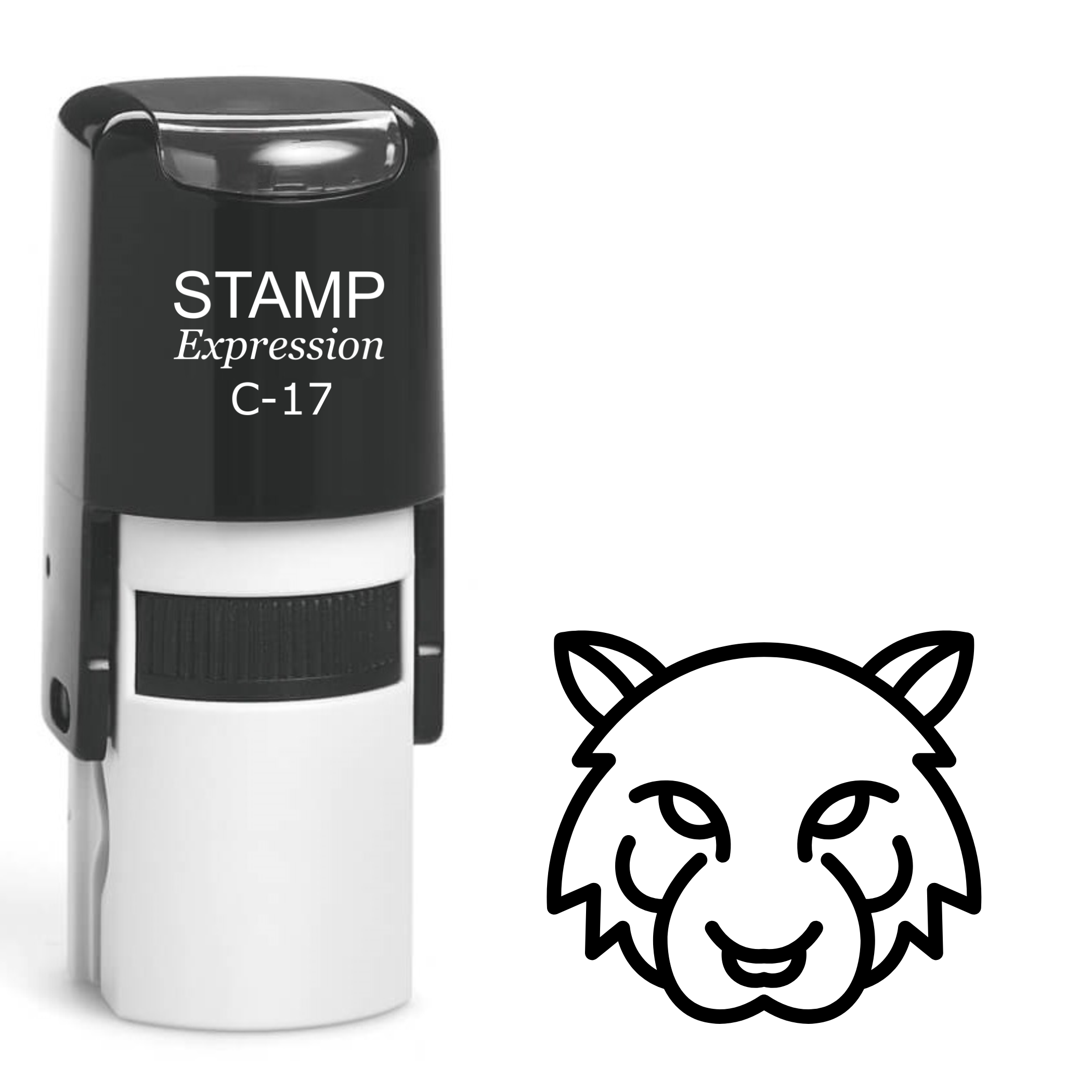 Tiger head outline Self Inking Rubber Stamp (SH-63042)