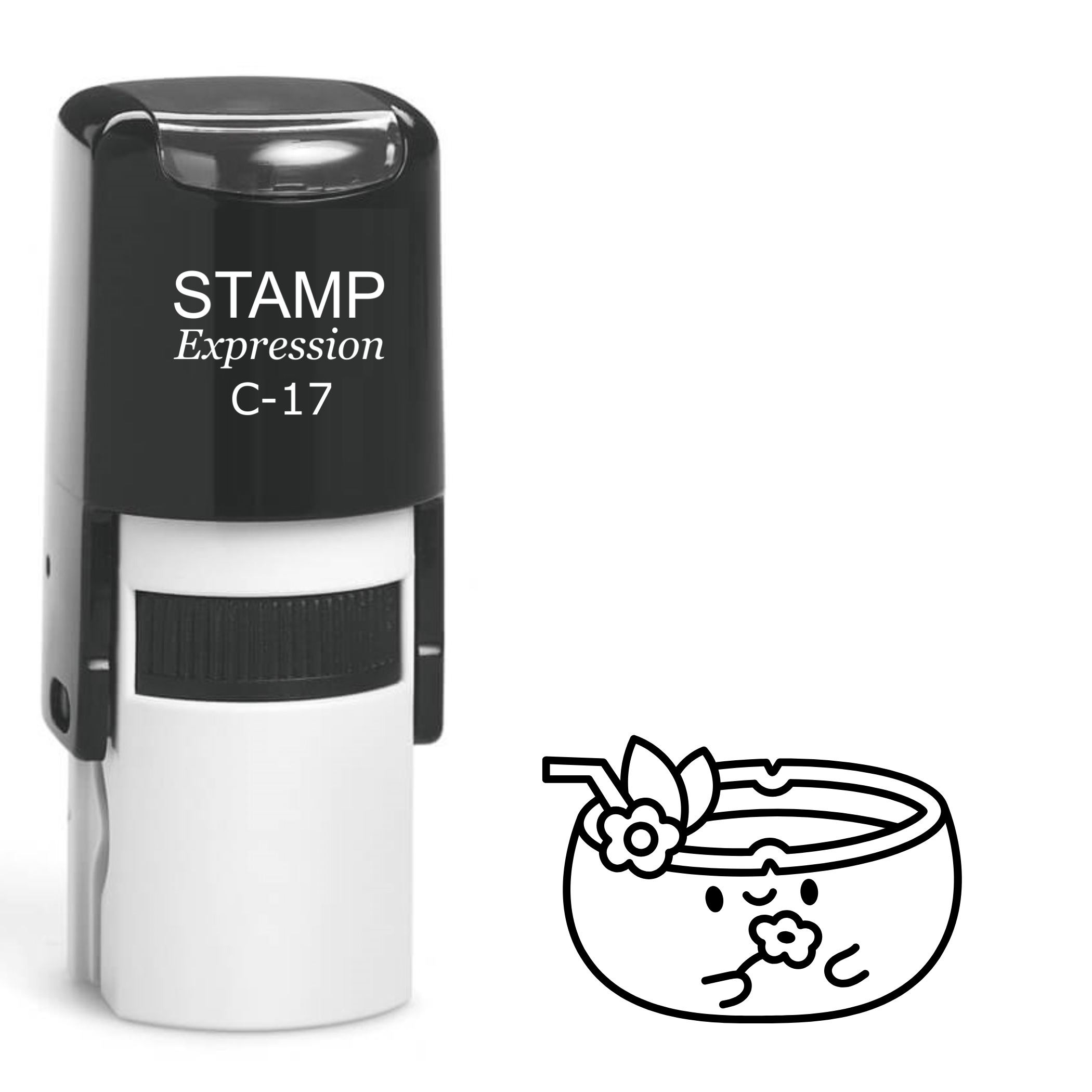 Kawaii tropical drink Self Inking Rubber Stamp (SH-63045)