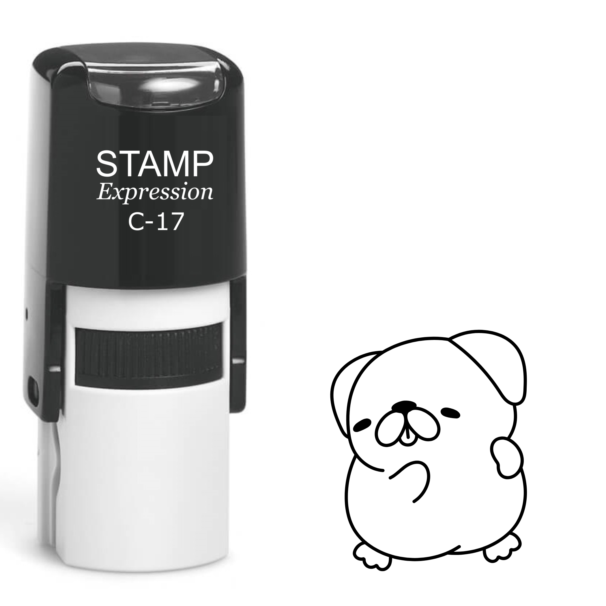 Silly pug dog Self Inking Rubber Stamp (SH-63050)