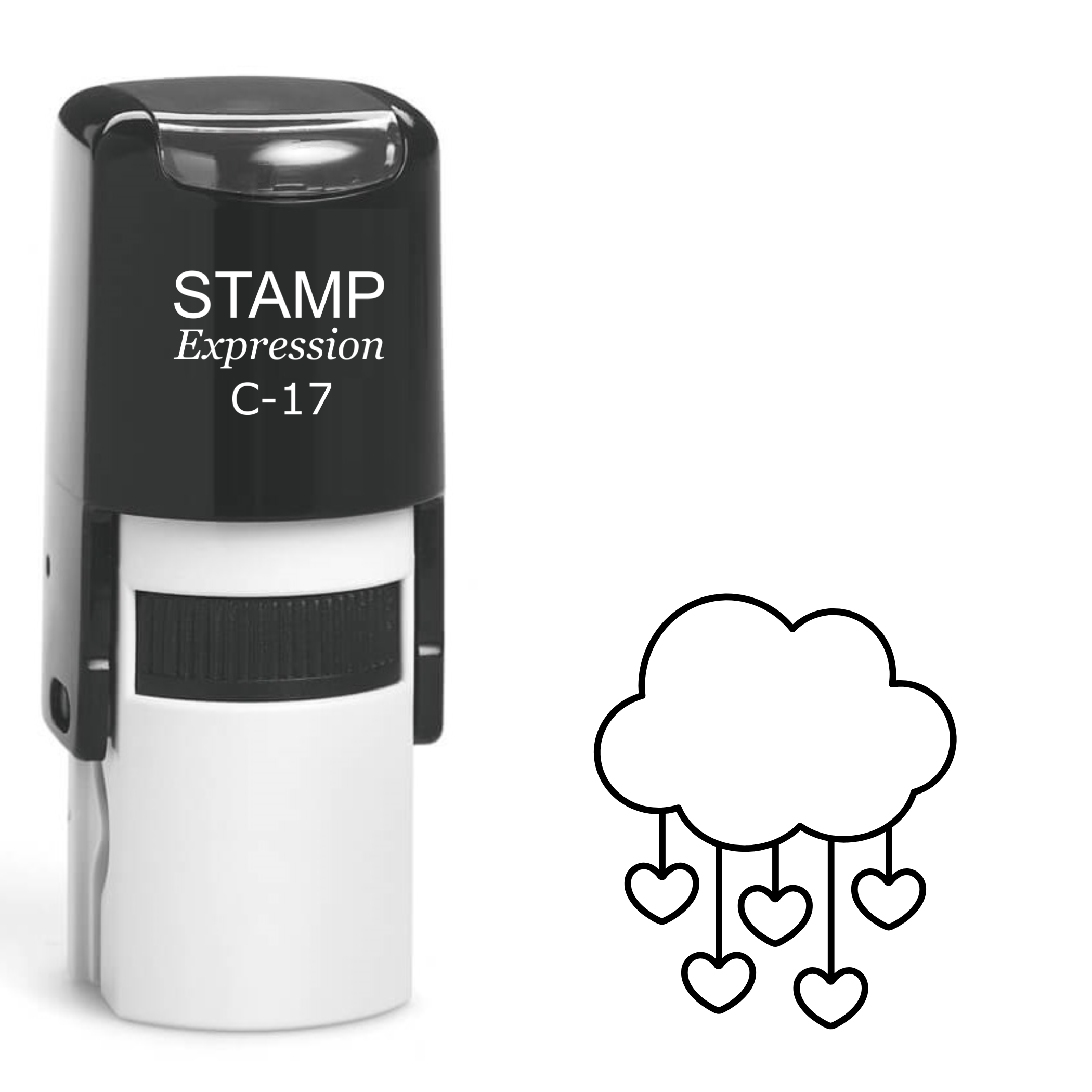 Cloud with hanging hearts Self Inking Rubber Stamp (SH-63051)