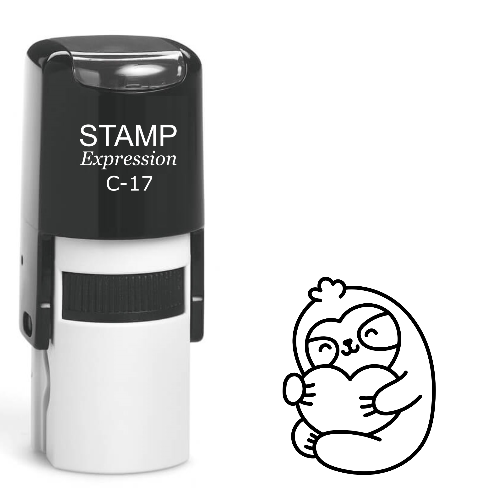 Sloth hugging heart Self Inking Rubber Stamp (SH-63058)