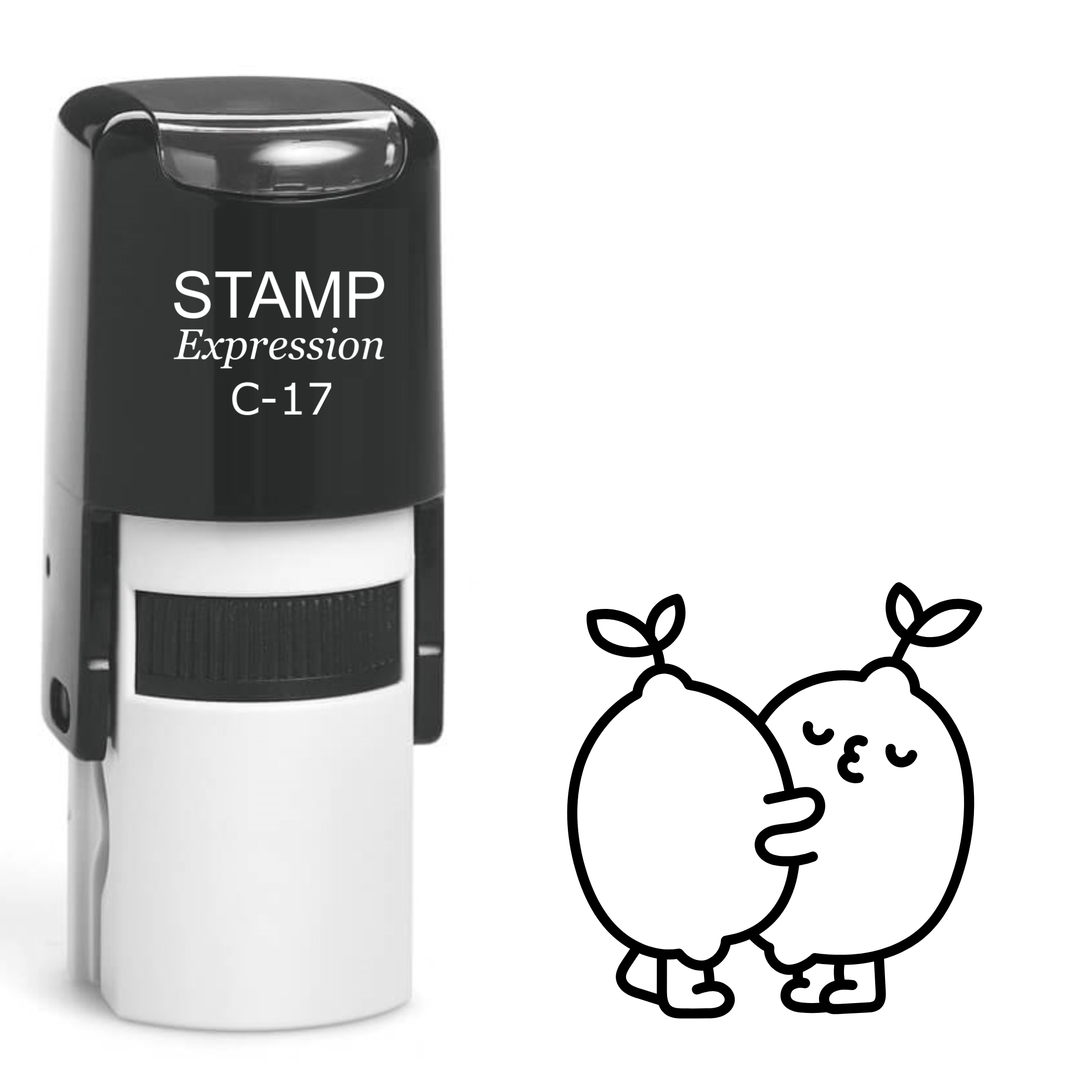 Two hugging lemons Self Inking Rubber Stamp (SH-63064)