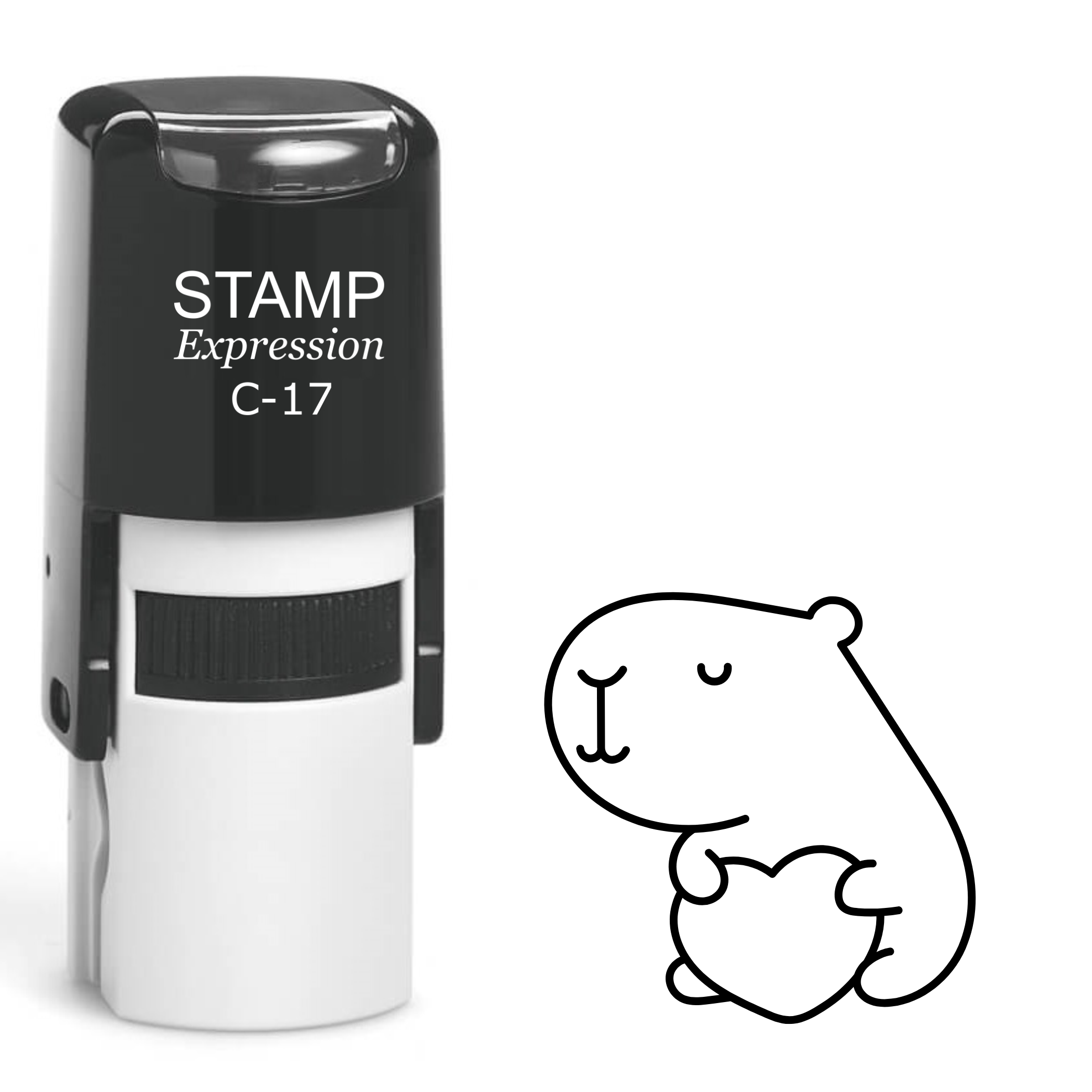 Cute capybara with heart Self Inking Rubber Stamp (SH-63072)