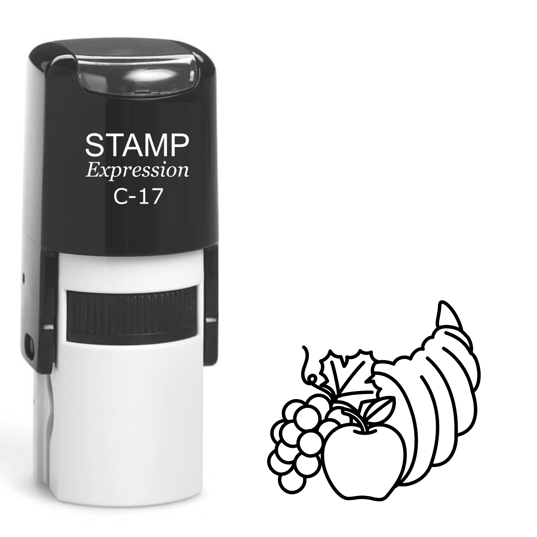 Cornucopia with fruits Thanksgiving Self Inking Rubber Stamp (SH-63087)