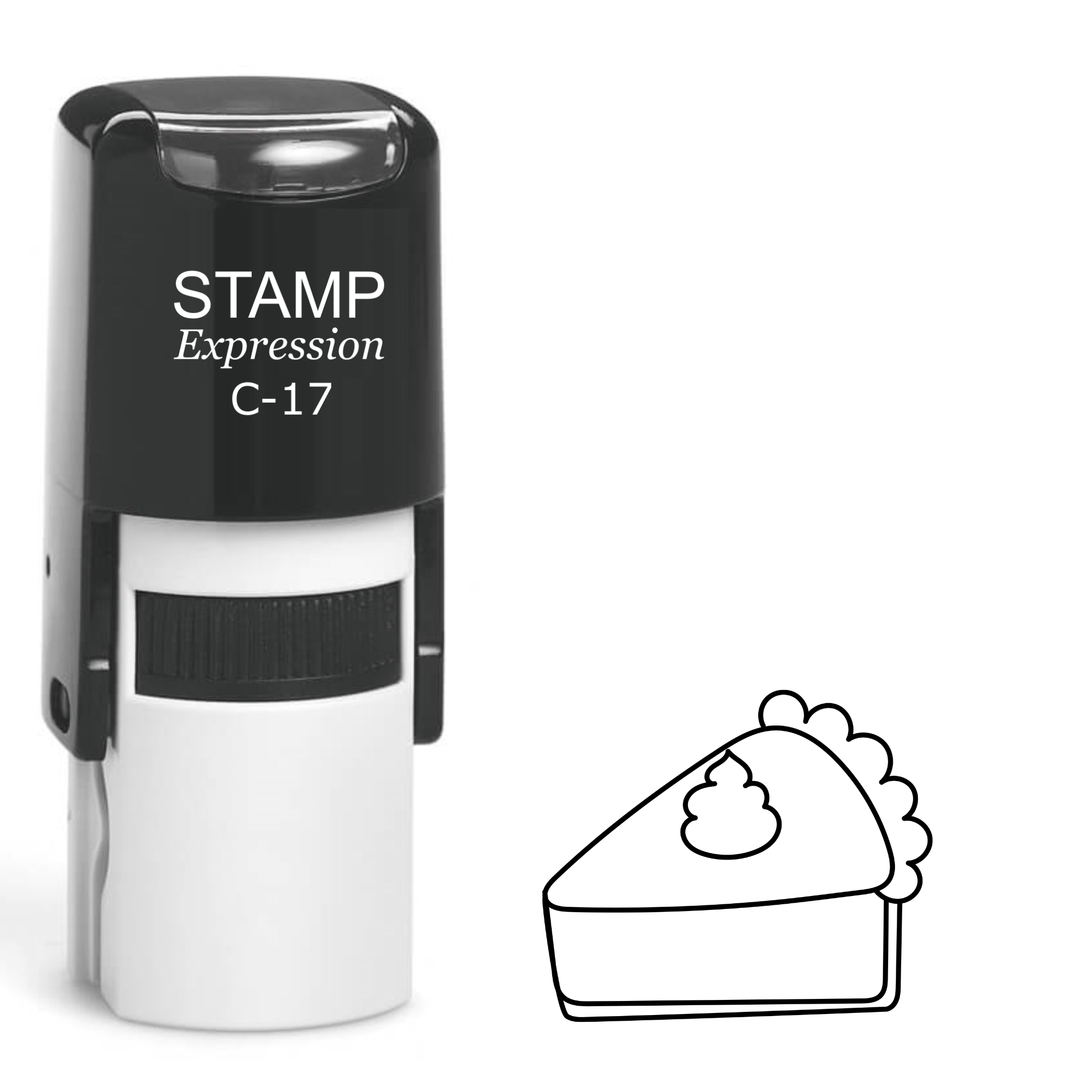 Slice of pumpkin pie Thanksgiving Self Inking Rubber Stamp (SH-63088)